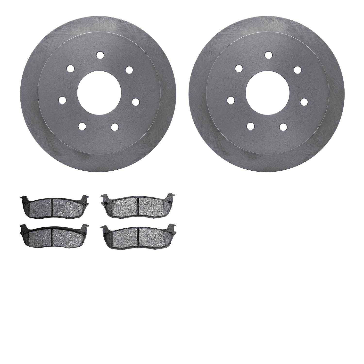 6202-99390 Brake Rotors w/Heavy-Duty Brake Pads Kit, 1997-2004 Ford/Lincoln/Mercury/Mazda, Position: Rear