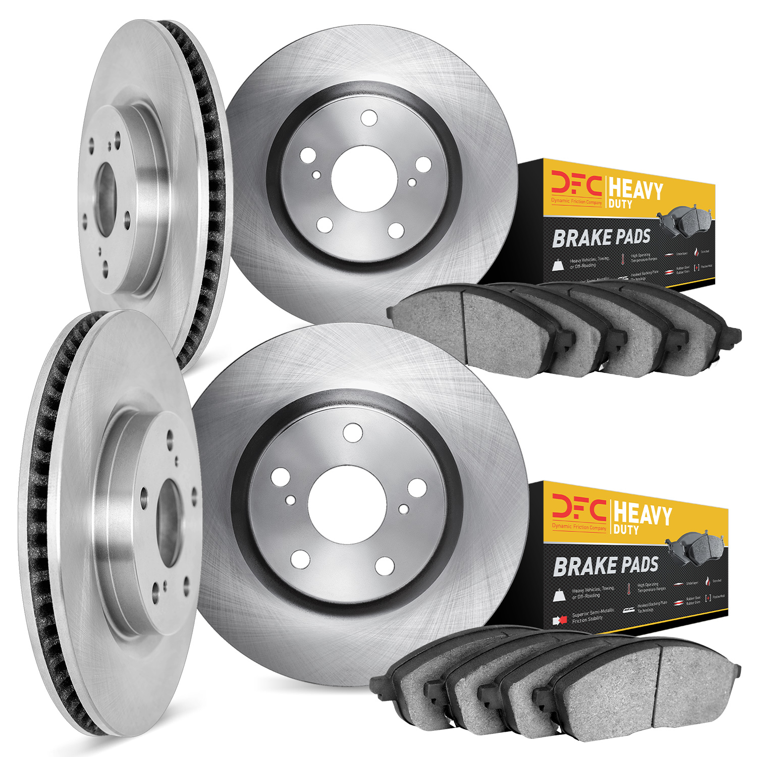 6204-40638 Brake Rotors w/Heavy-Duty Brake Pads Kit, 2002-2006 Multiple Makes/Models, Position: Front and Rear