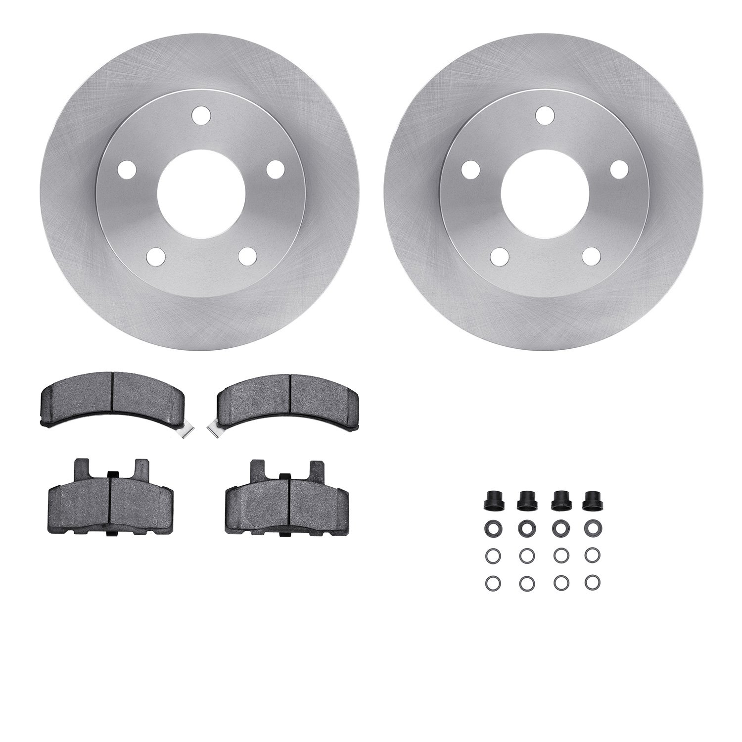 6212-40366 Brake Rotors w/Heavy-Duty Brake Pads Kit & Hardware, 1994-1999 Mopar, Position: Front