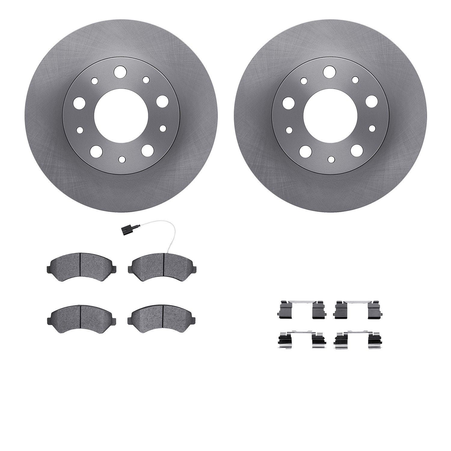 6212-40498 Brake Rotors w/Heavy-Duty Brake Pads Kit & Hardware, Fits Select Mopar, Position: Front