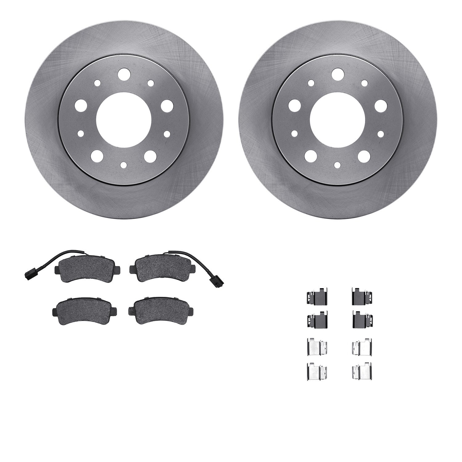 6212-40513 Brake Rotors w/Heavy-Duty Brake Pads Kit & Hardware, 2014-2021 Mopar, Position: Rear