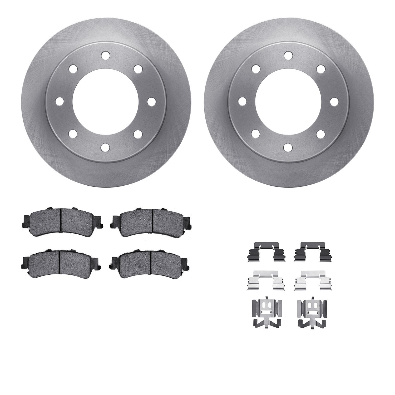 Brake Rotors w/Heavy-Duty Brake Pads Kit & Hardware,