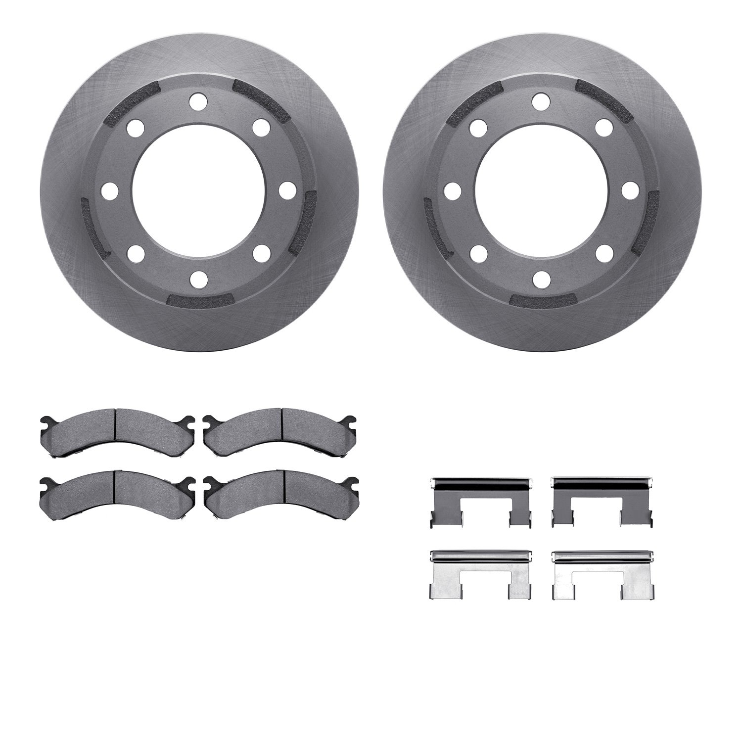 Brake Rotors w/Heavy-Duty Brake Pads Kit & Hardware,