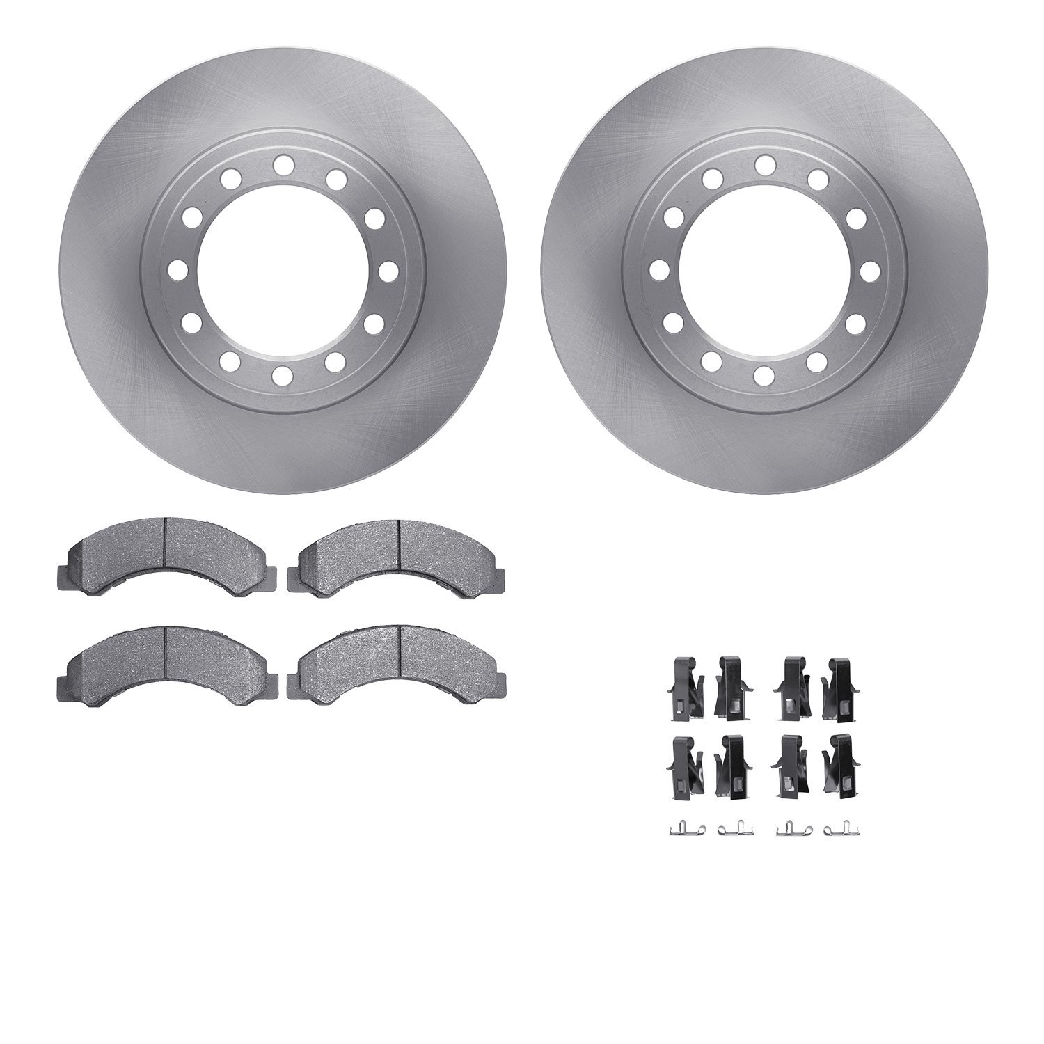 6212-48393 Brake Rotors w/Heavy-Duty Brake Pads Kit & Hardware, Fits Select GM, Position: Front