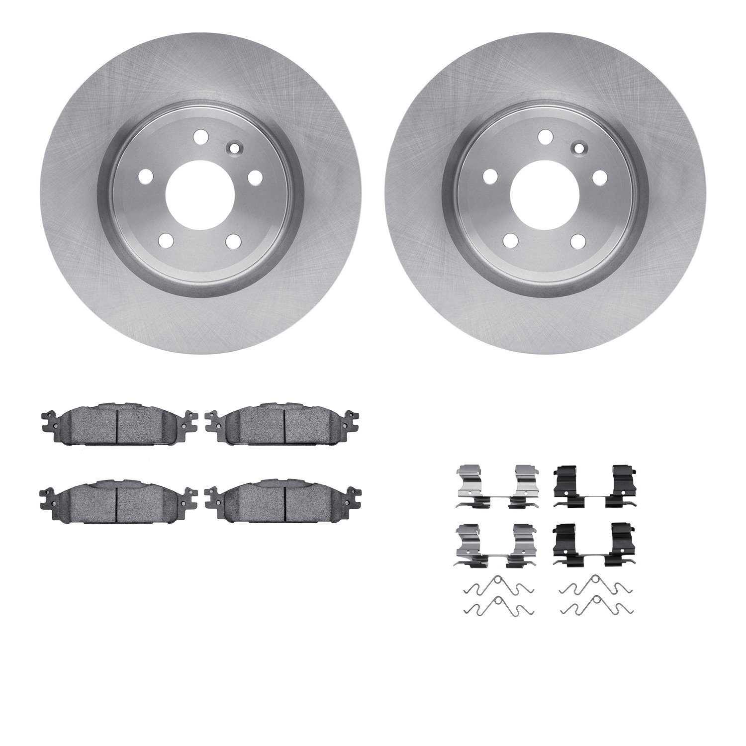 6212-54002 Brake Rotors w/Heavy-Duty Brake Pads Kit & Hardware, 2009-2010 Ford/Lincoln/Mercury/Mazda, Position: Front
