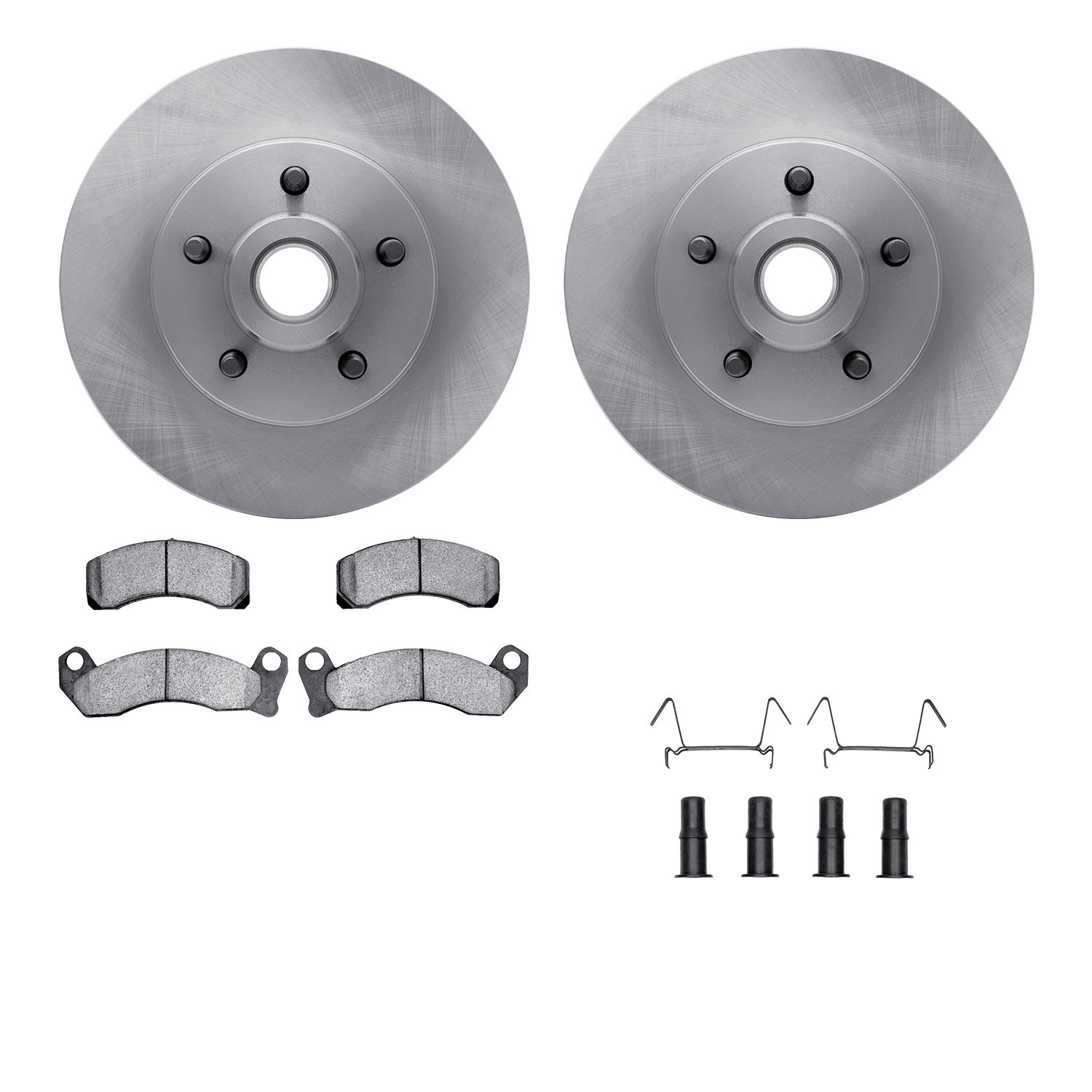 6212-56056 Brake Rotors w/Heavy-Duty Brake Pads Kit & Hardware, 1990-1991 Ford/Lincoln/Mercury/Mazda, Position: Front