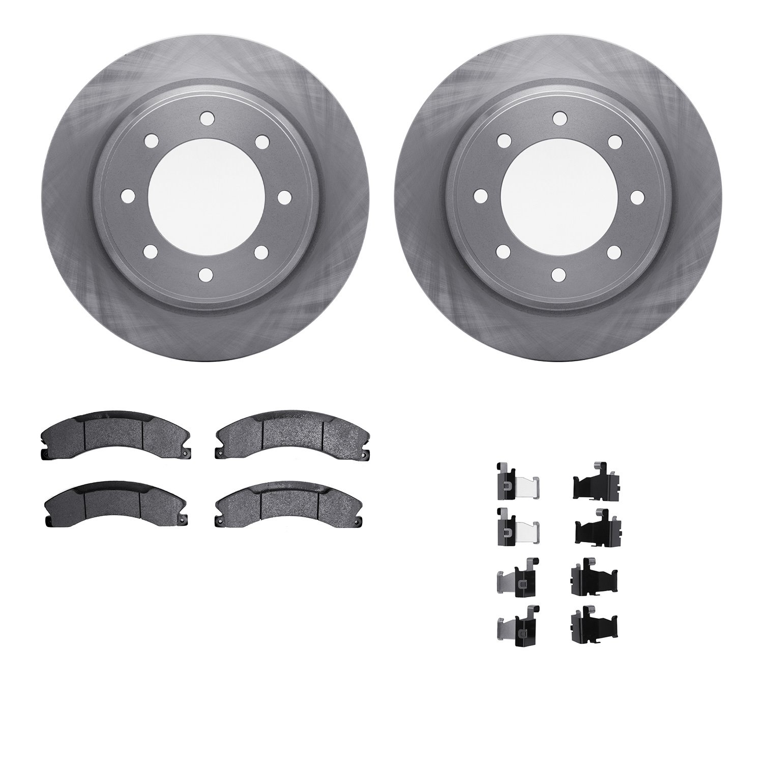 6212-67007 Brake Rotors w/Heavy-Duty Brake Pads Kit & Hardware, 2012-2021 Infiniti/Nissan, Position: Rear