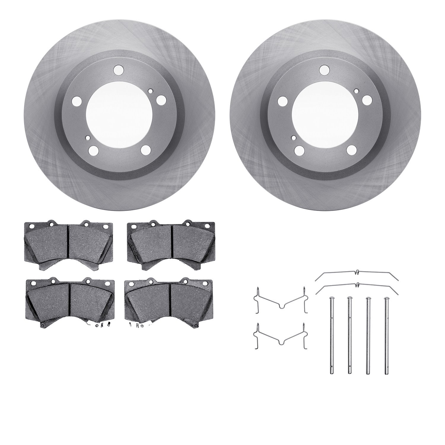 6212-76019 Brake Rotors w/Heavy-Duty Brake Pads Kit & Hardware, 2008-2021 Lexus/Toyota/Scion, Position: Front