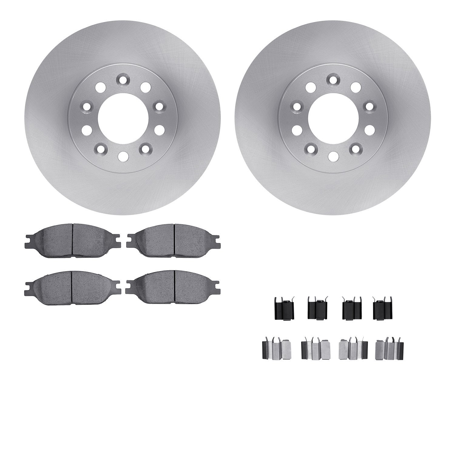 6212-99179 Brake Rotors w/Heavy-Duty Brake Pads Kit & Hardware, 1999-2003 Ford/Lincoln/Mercury/Mazda, Position: Front