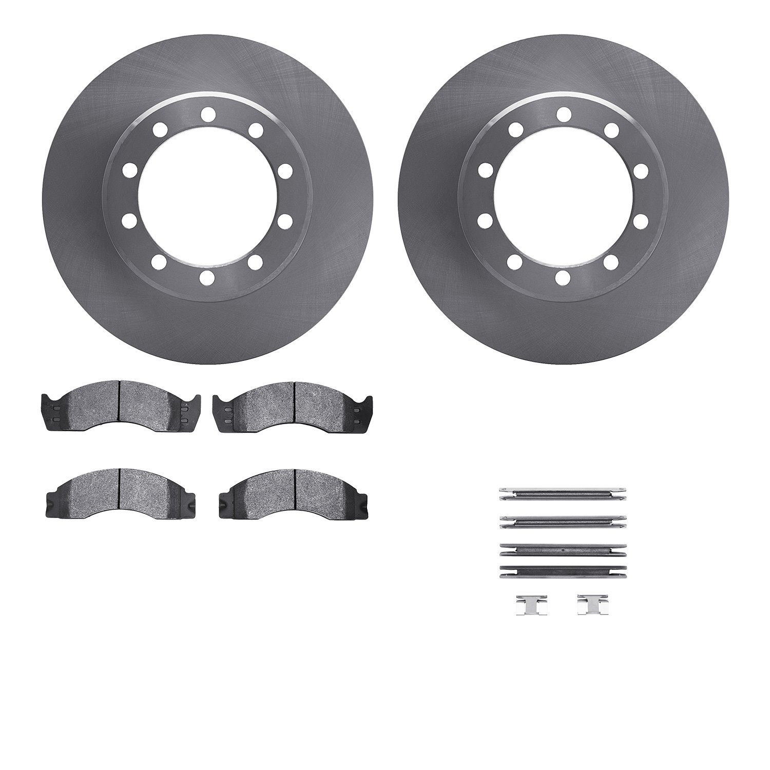 6212-99287 Brake Rotors w/Heavy-Duty Brake Pads Kit & Hardware, 1988-1998 Ford/Lincoln/Mercury/Mazda, Position: Front, Rear