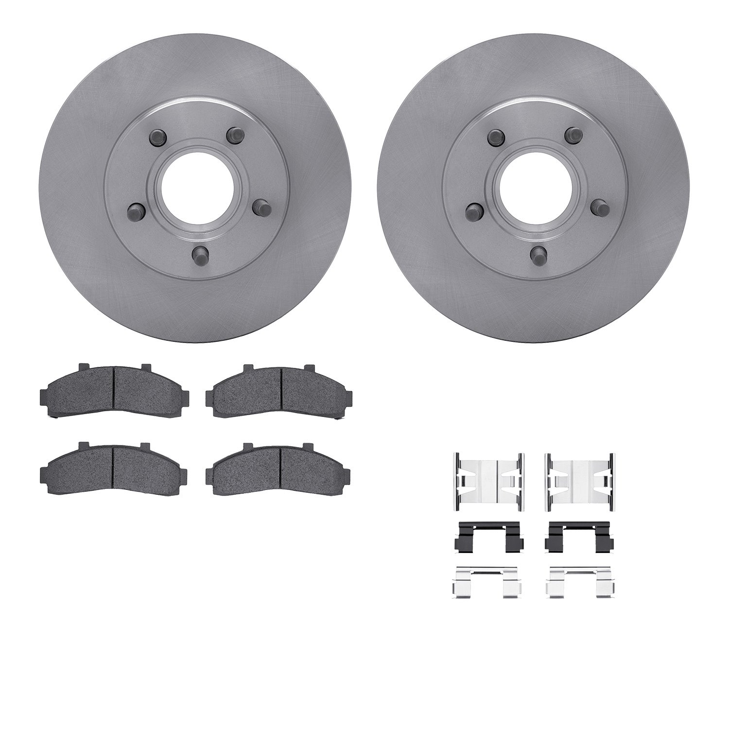 6212-99423 Brake Rotors w/Heavy-Duty Brake Pads Kit & Hardware, 1995-1997 Ford/Lincoln/Mercury/Mazda, Position: Front