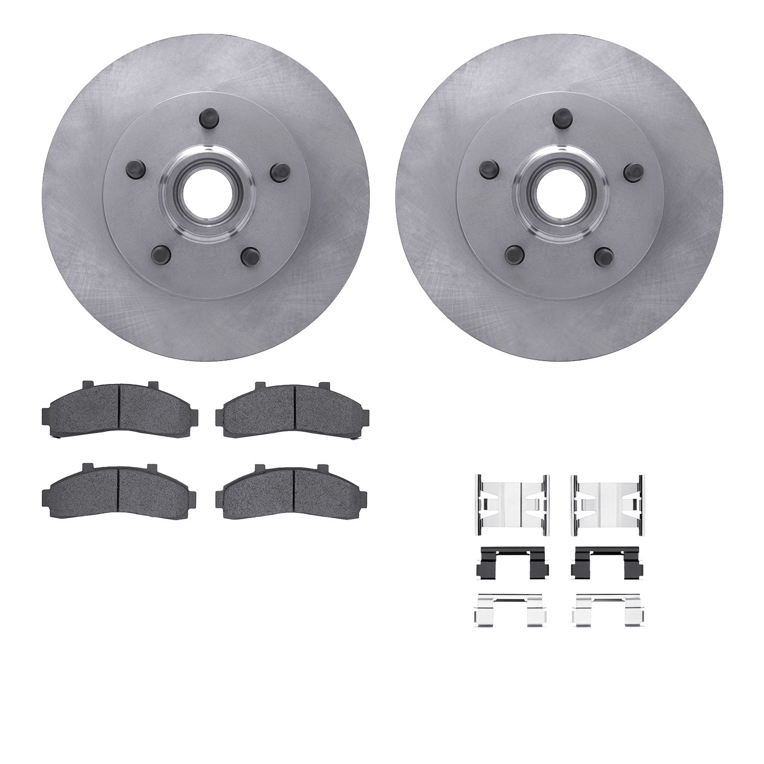 6212-99459 Brake Rotors w/Heavy-Duty Brake Pads Kit & Hardware, 1998-2002 Ford/Lincoln/Mercury/Mazda, Position: Front