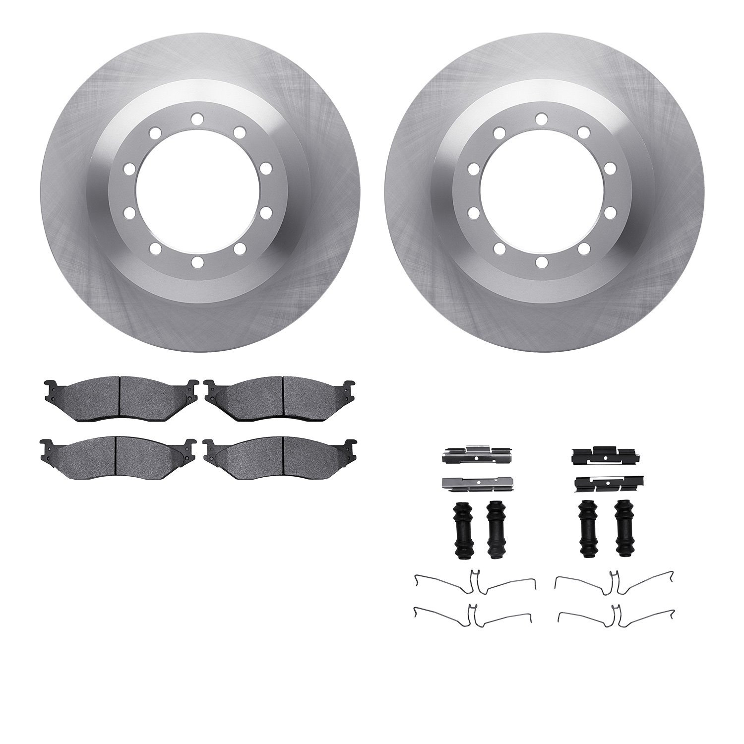 6212-99529 Brake Rotors w/Heavy-Duty Brake Pads Kit & Hardware, 2011-2015 Ford/Lincoln/Mercury/Mazda, Position: Rear