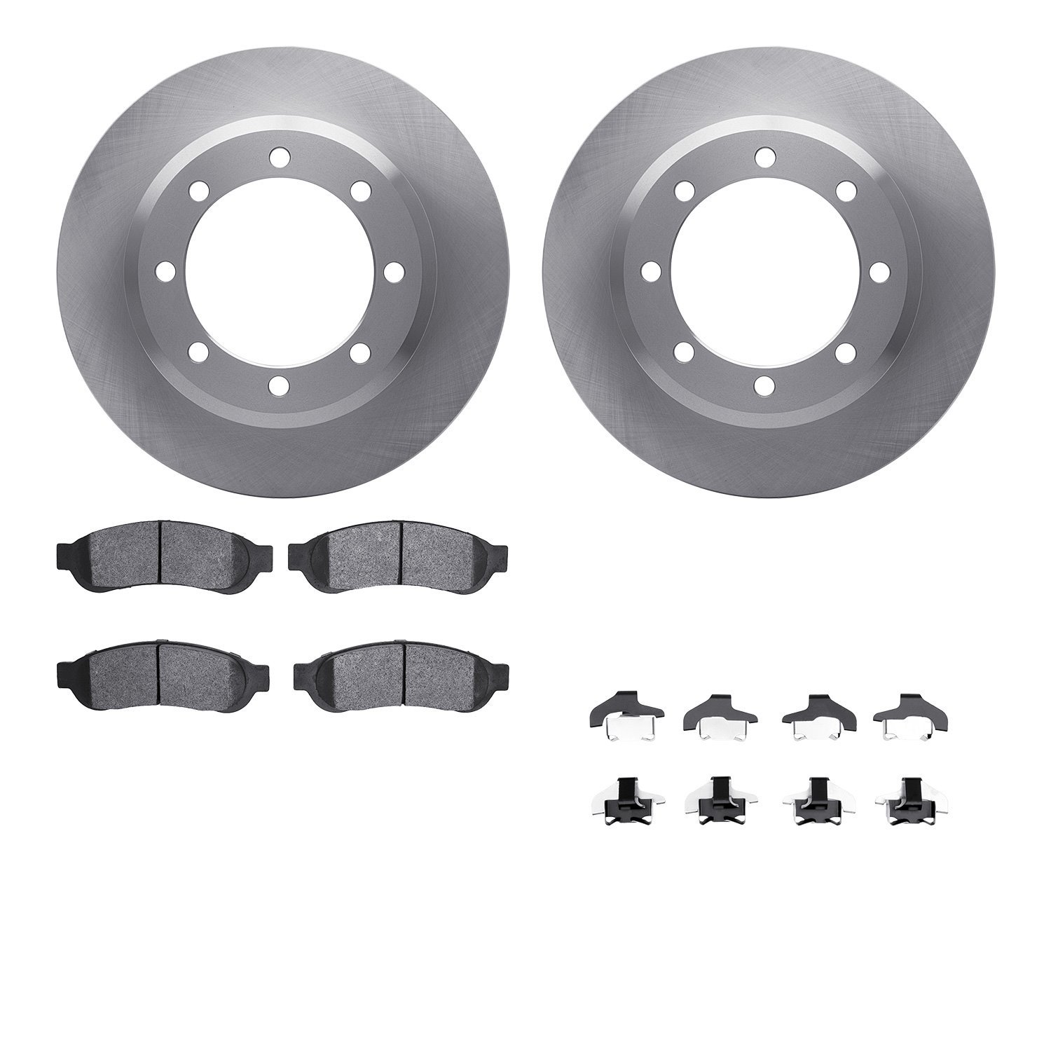 6212-99612 Brake Rotors w/Heavy-Duty Brake Pads Kit & Hardware, 2005-2010 Ford/Lincoln/Mercury/Mazda, Position: Rear