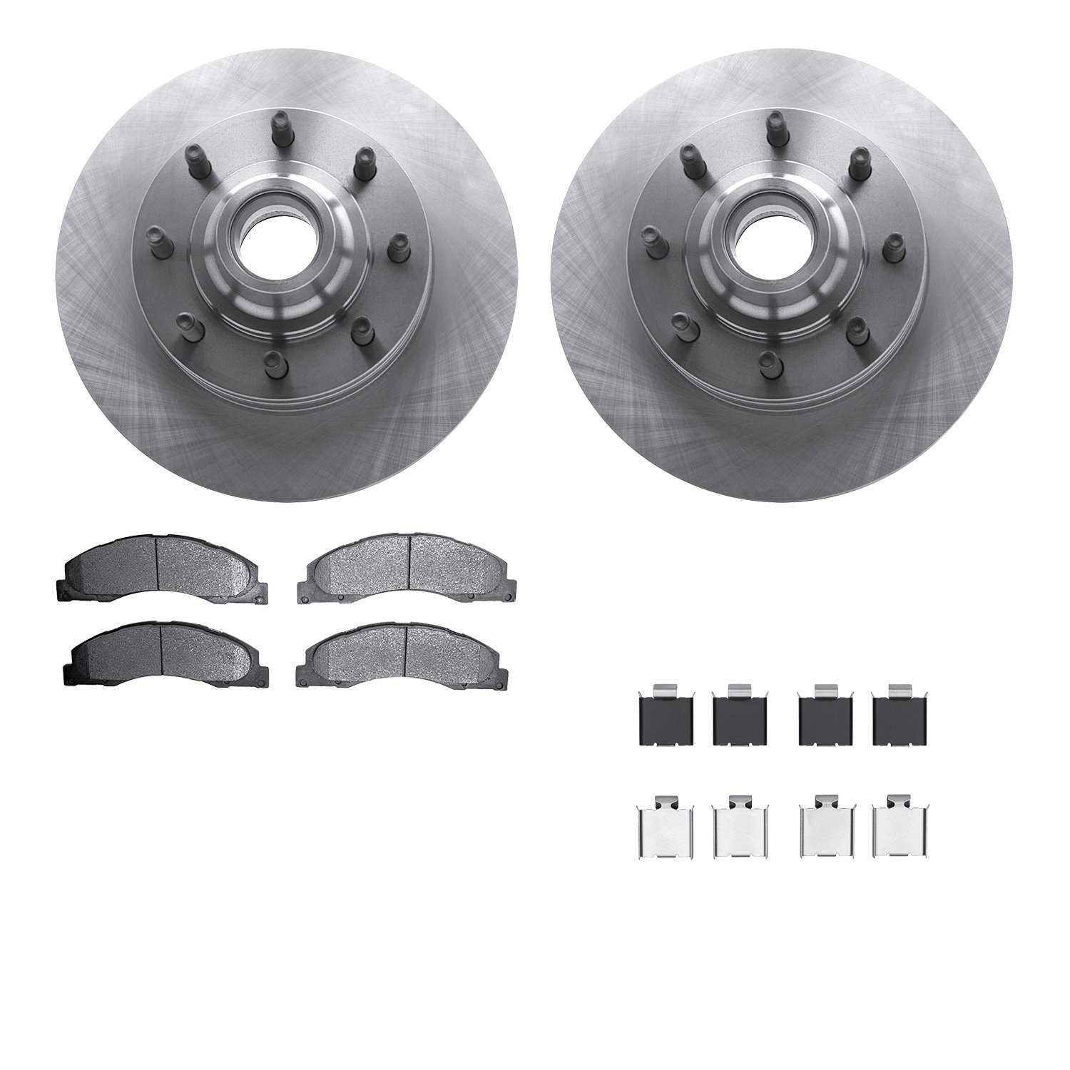 6212-99657 Brake Rotors w/Heavy-Duty Brake Pads Kit & Hardware, Fits Select Ford/Lincoln/Mercury/Mazda, Position: Front