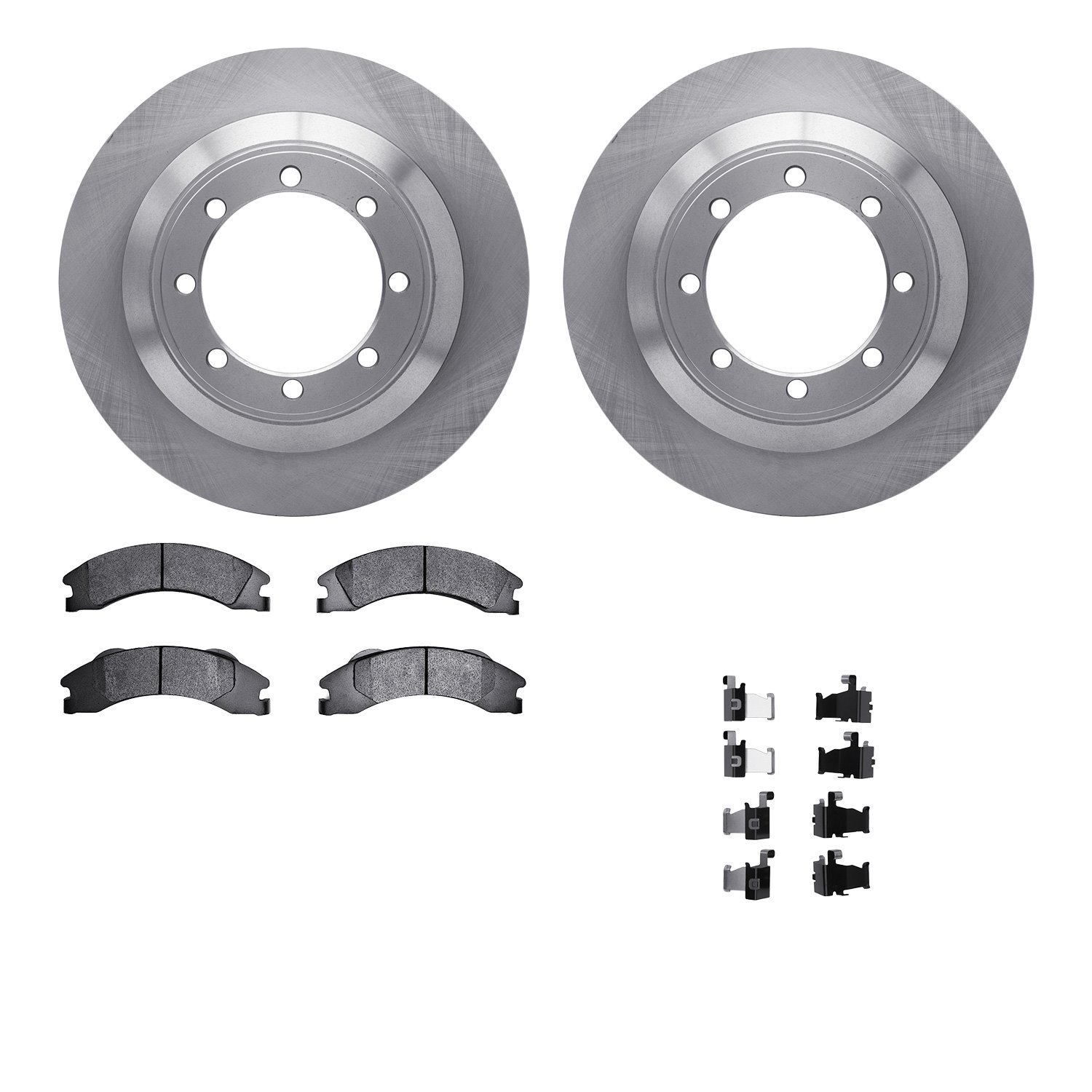 6212-99660 Brake Rotors w/Heavy-Duty Brake Pads Kit & Hardware, Fits Select Ford/Lincoln/Mercury/Mazda, Position: Rear
