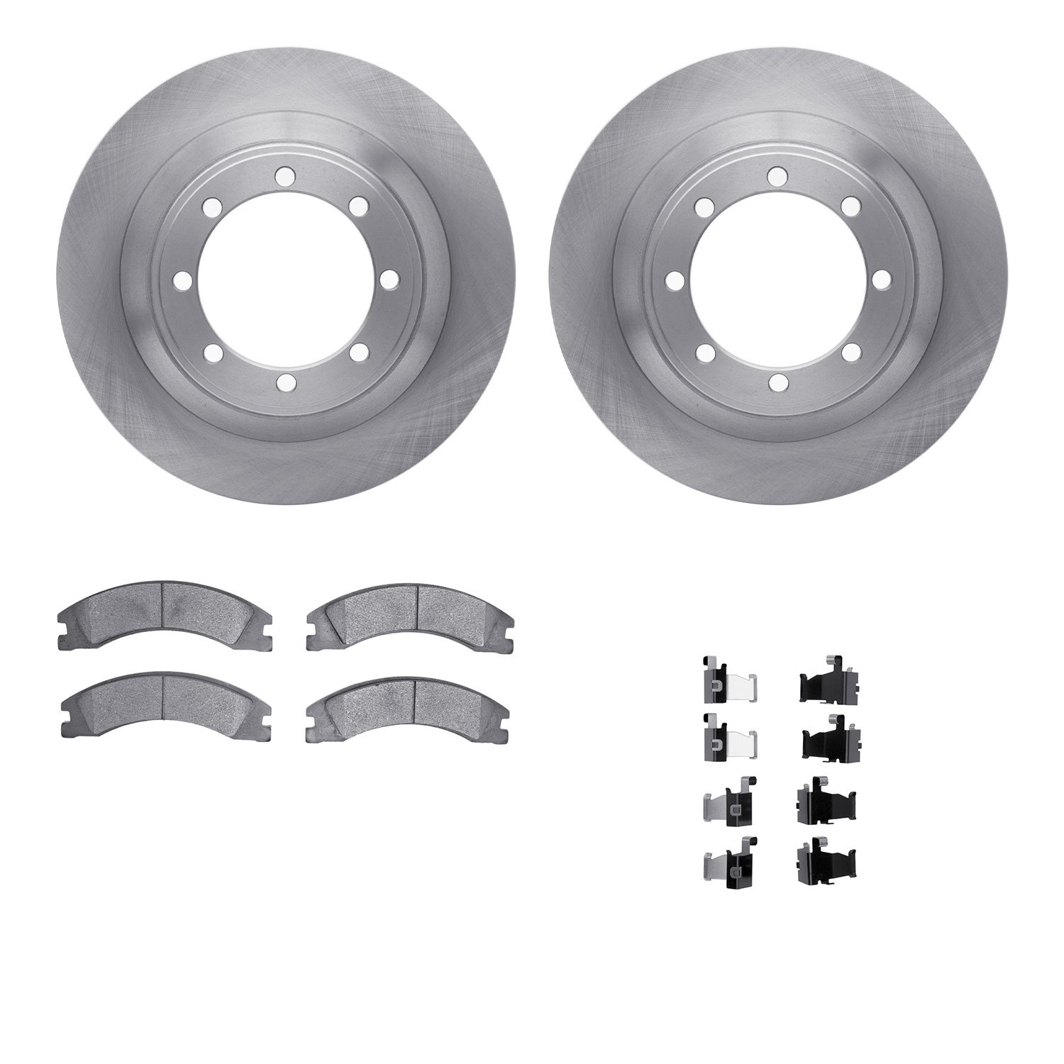 6212-99666 Brake Rotors w/Heavy-Duty Brake Pads Kit & Hardware, Fits Select Ford/Lincoln/Mercury/Mazda, Position: Rear