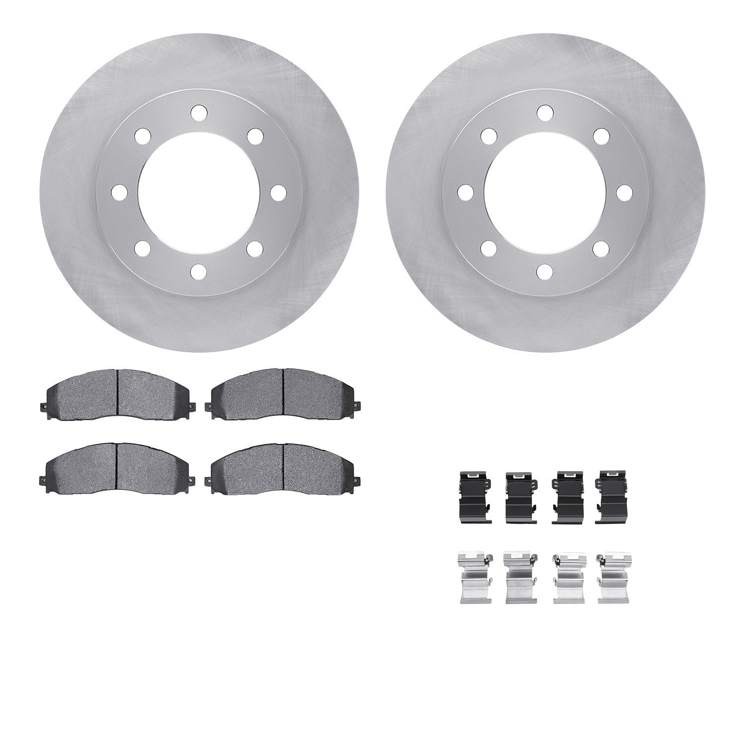 6212-99702 Brake Rotors w/Heavy-Duty Brake Pads Kit & Hardware, Fits Select Ford/Lincoln/Mercury/Mazda, Position: Front