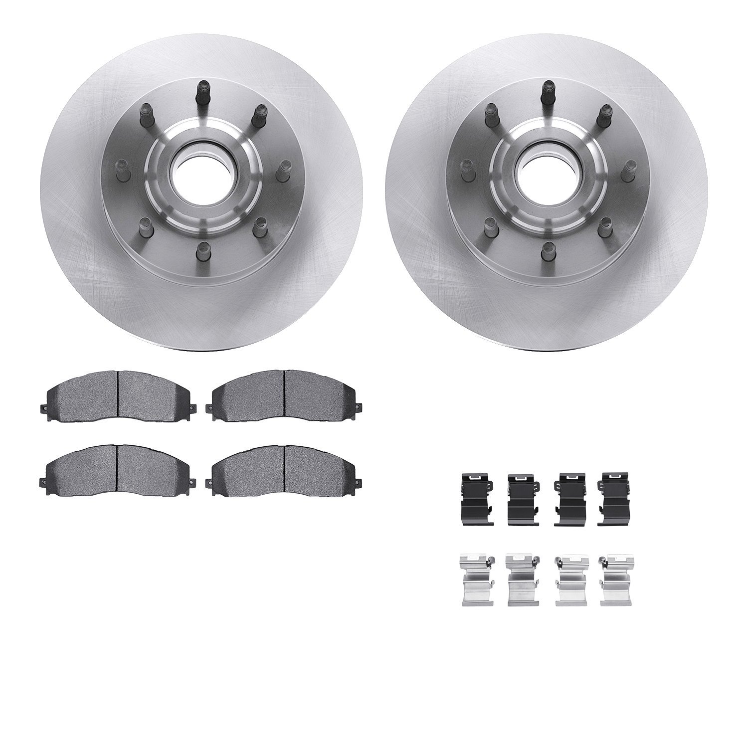 6212-99705 Brake Rotors w/Heavy-Duty Brake Pads Kit & Hardware, Fits Select Ford/Lincoln/Mercury/Mazda, Position: Front