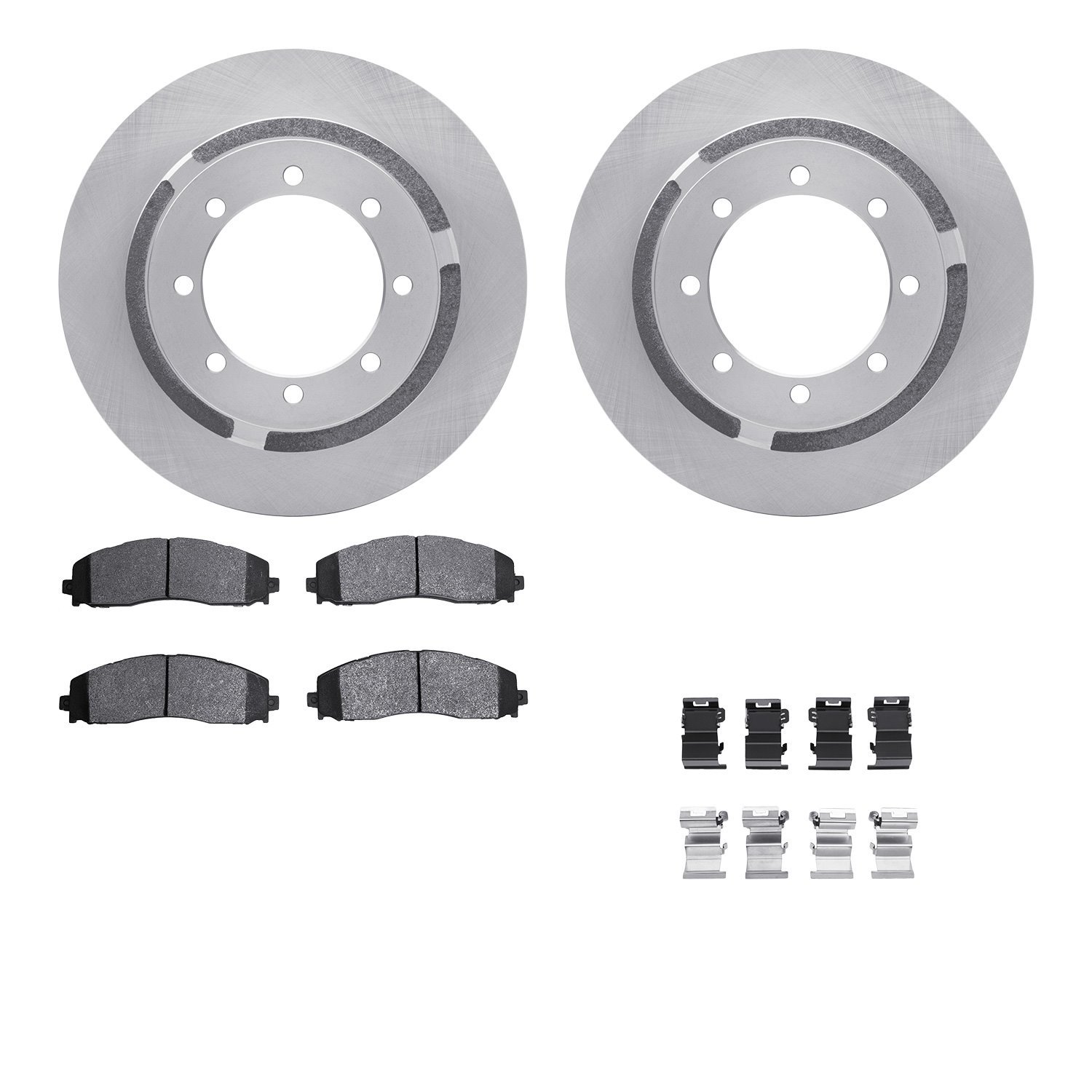 6212-99708 Brake Rotors w/Heavy-Duty Brake Pads Kit & Hardware, Fits Select Ford/Lincoln/Mercury/Mazda, Position: Rear