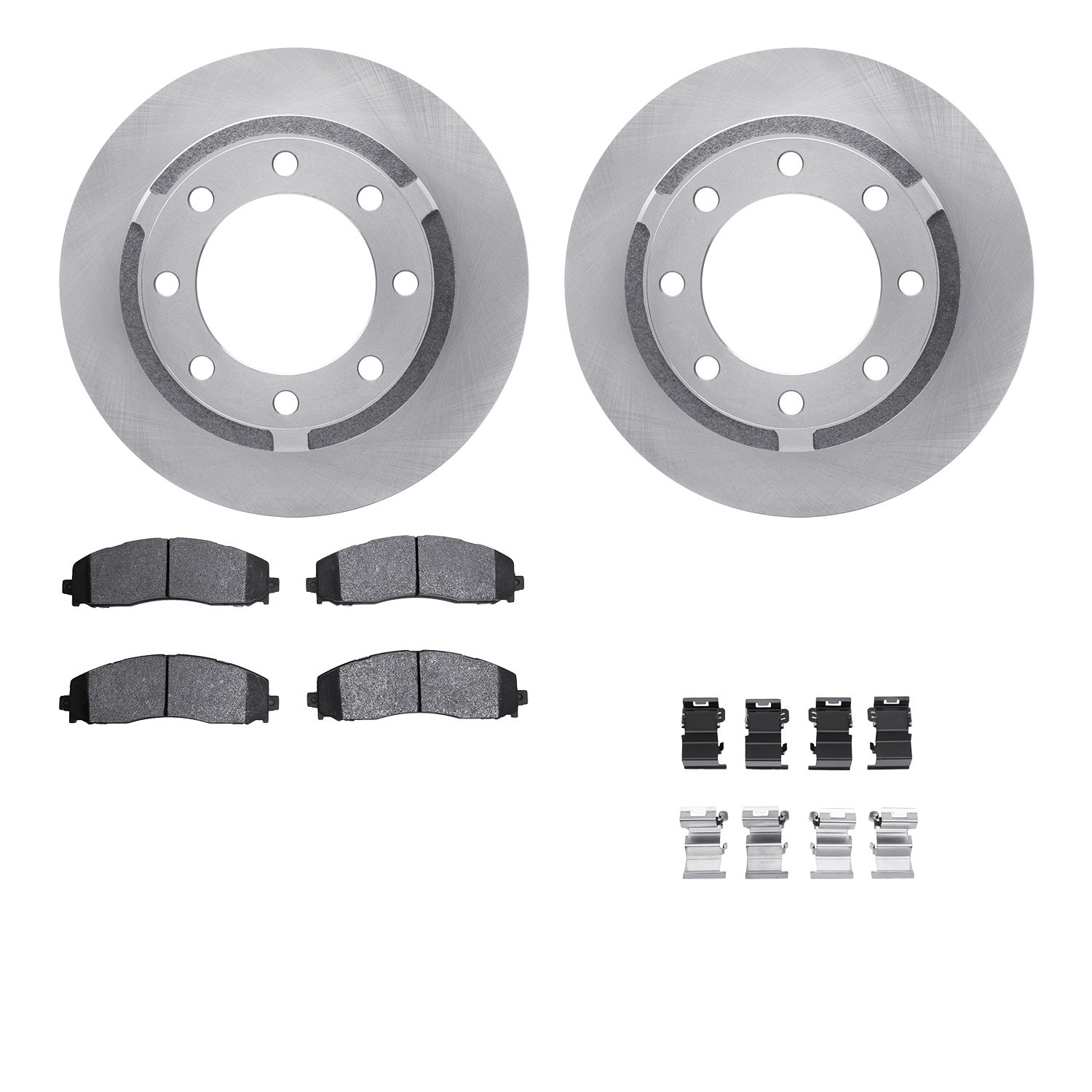 6212-99714 Brake Rotors w/Heavy-Duty Brake Pads Kit & Hardware, Fits Select Ford/Lincoln/Mercury/Mazda, Position: Rear