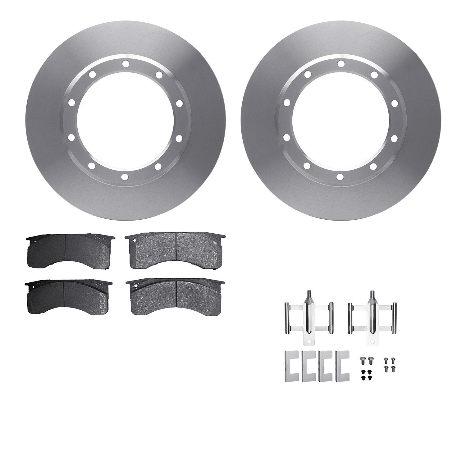 6212-99771 Brake Rotors w/Heavy-Duty Brake Pads Kit & Hardware, Fits Select Multiple Makes/Models, Position: Rear, Front