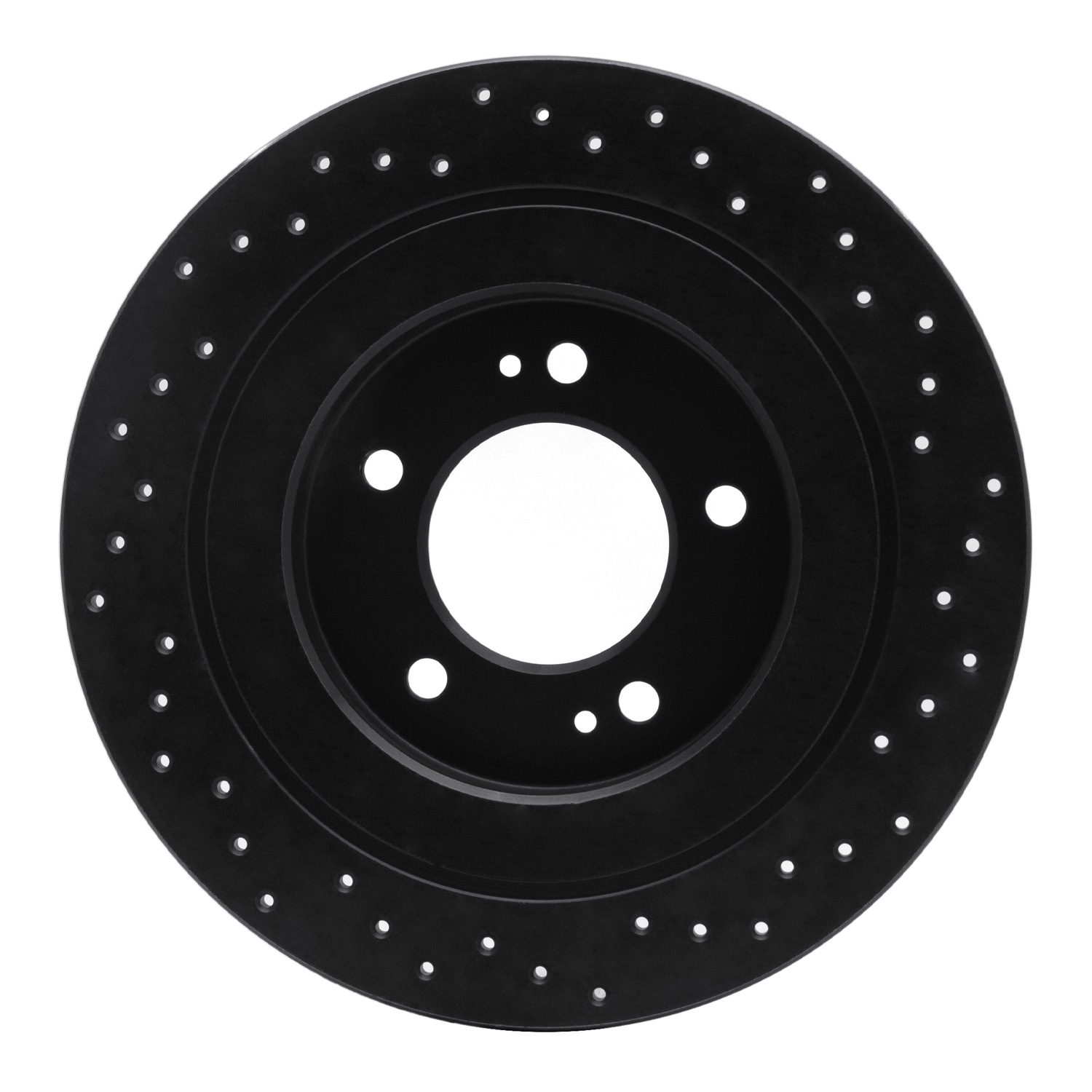 Drilled Brake Rotor [Black], Fits Select Kia/Hyundai/Genesis