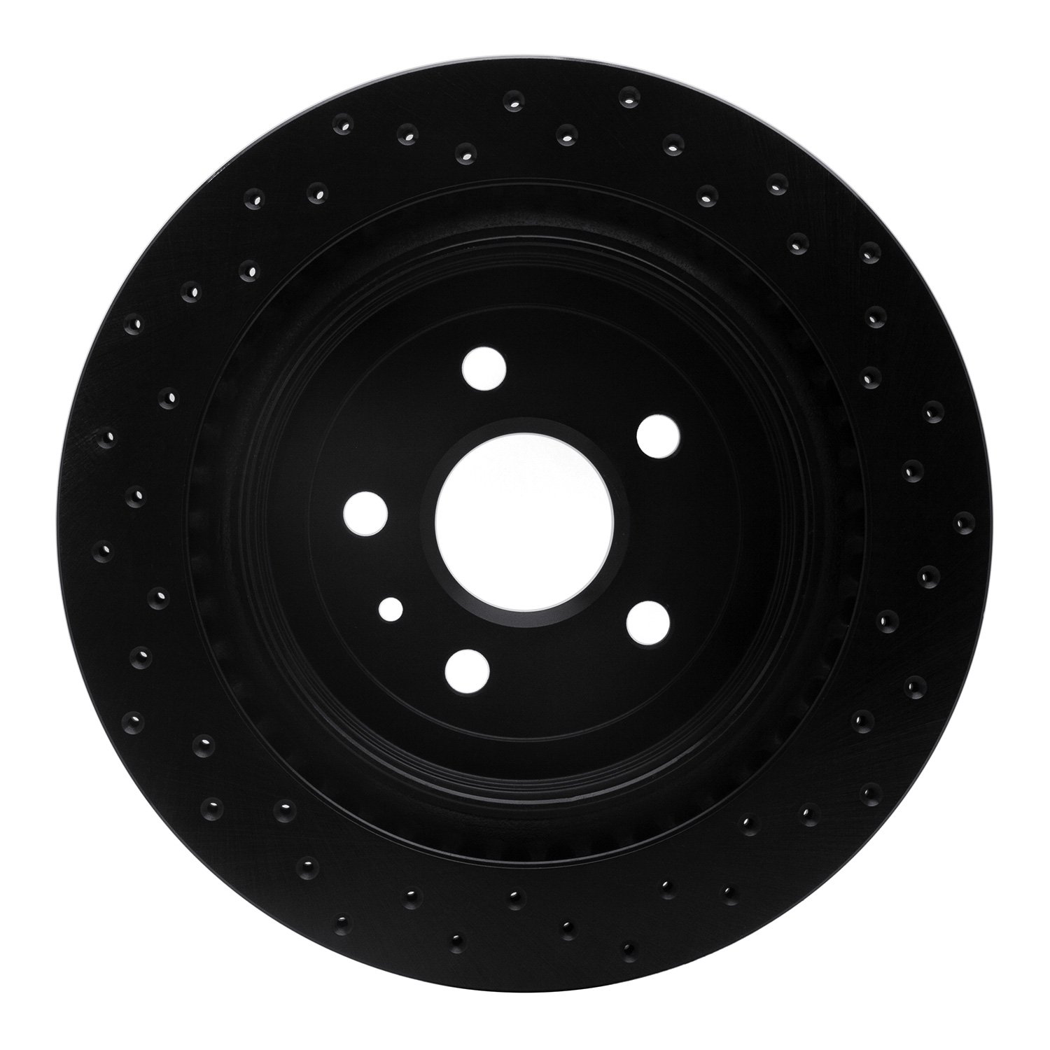 623-46026L Drilled Brake Rotor [Black], 2008-2014 GM, Position: Rear Left