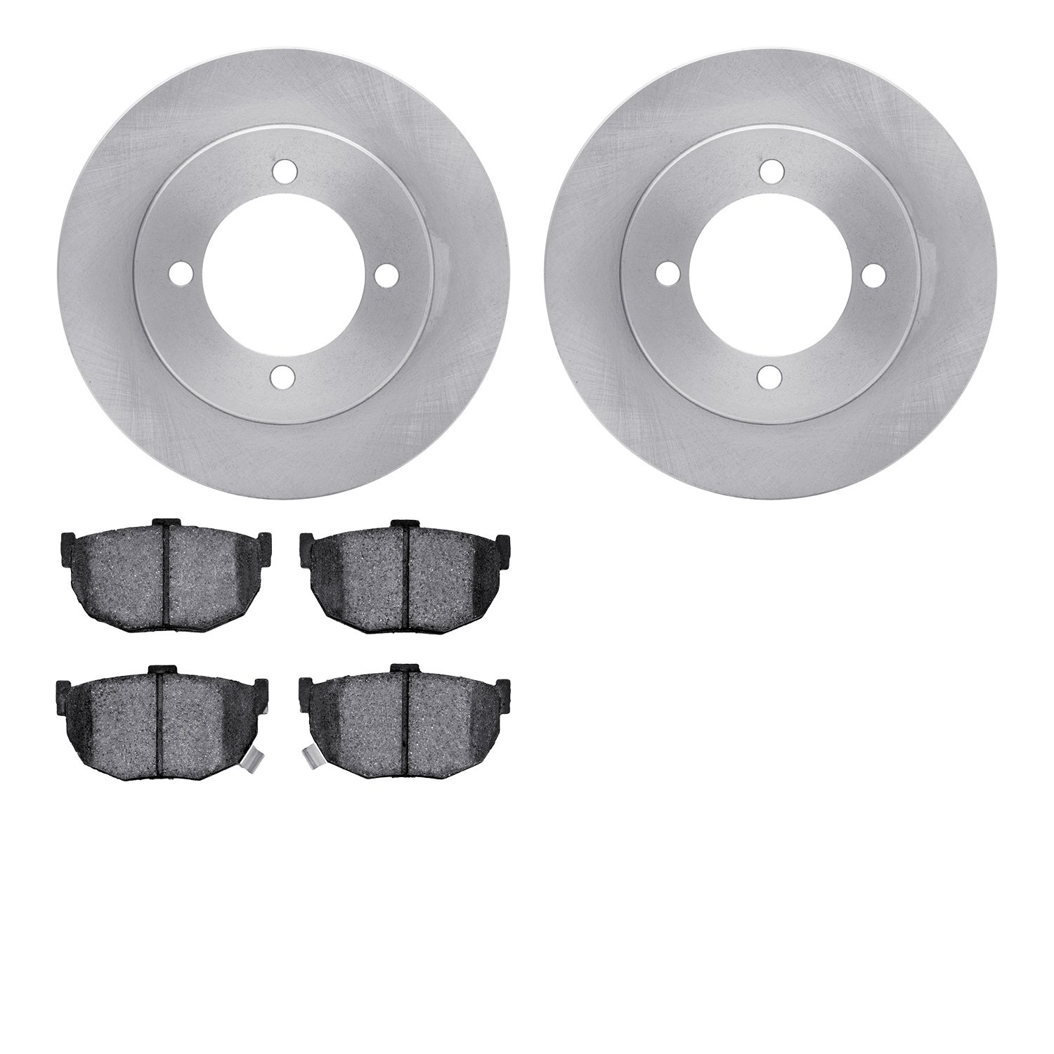 6302-03002 Brake Rotors with 3000-Series Ceramic Brake Pads Kit, 1994-1996 Kia/Hyundai/Genesis, Position: Rear