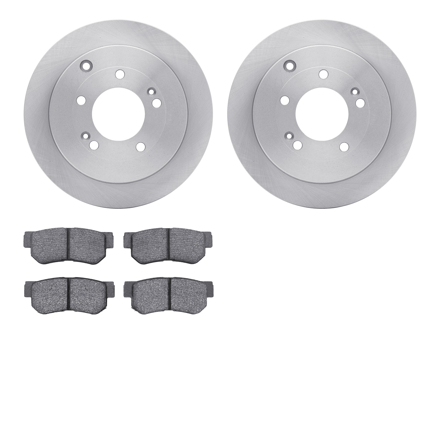 6302-03019 Brake Rotors with 3000-Series Ceramic Brake Pads Kit, 2006-2009 Kia/Hyundai/Genesis, Position: Rear