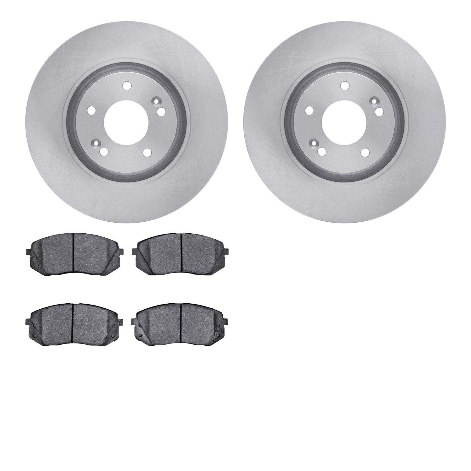 6302-03044 Brake Rotors with 3000-Series Ceramic Brake Pads Kit, 2014-2017 Kia/Hyundai/Genesis, Position: Front