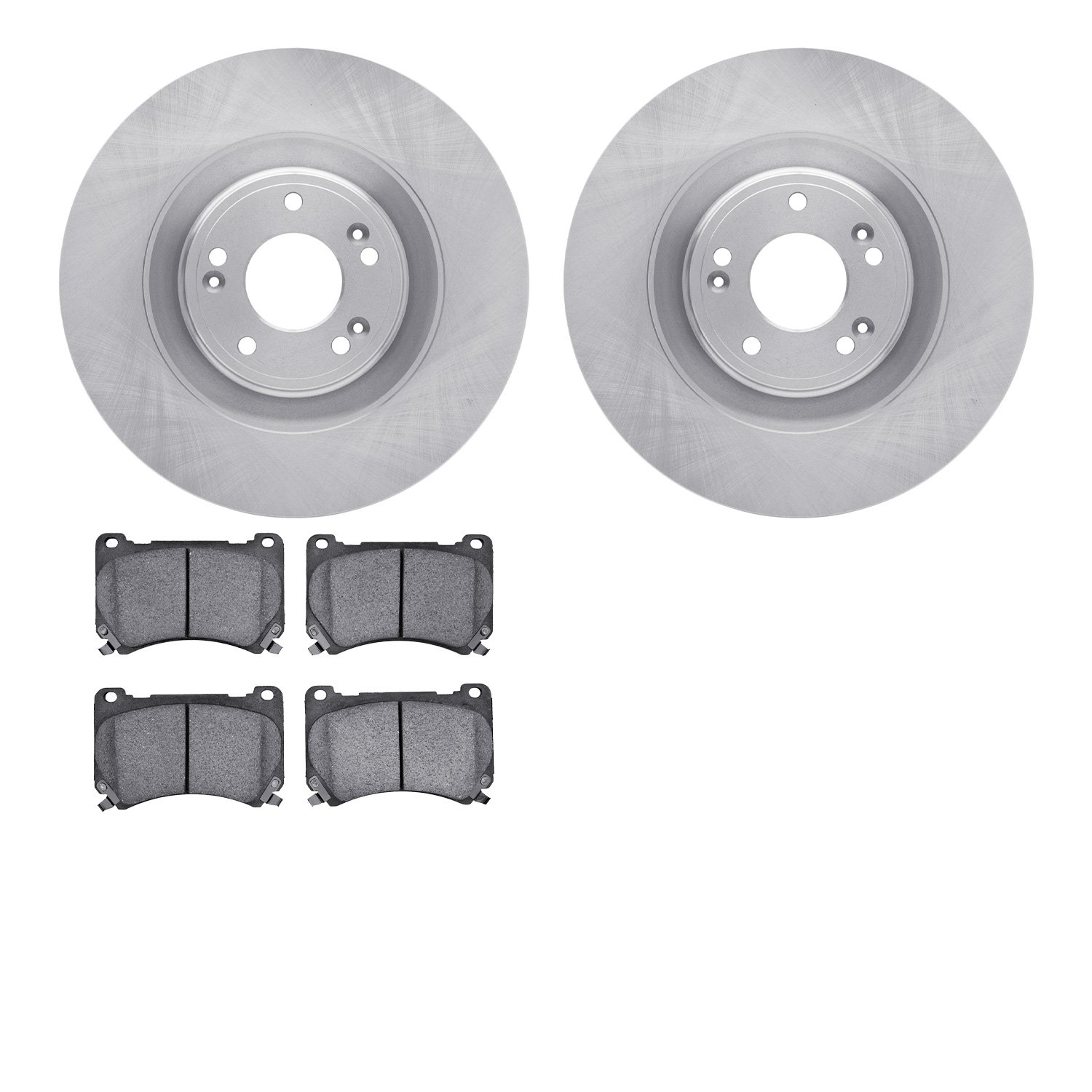 6302-03058 Brake Rotors with 3000-Series Ceramic Brake Pads Kit, 2011-2014 Kia/Hyundai/Genesis, Position: Front