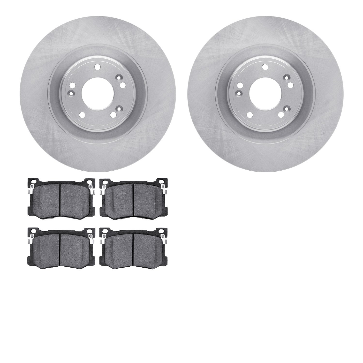 6302-03076 Brake Rotors with 3000-Series Ceramic Brake Pads Kit, 2015-2017 Kia/Hyundai/Genesis, Position: Front