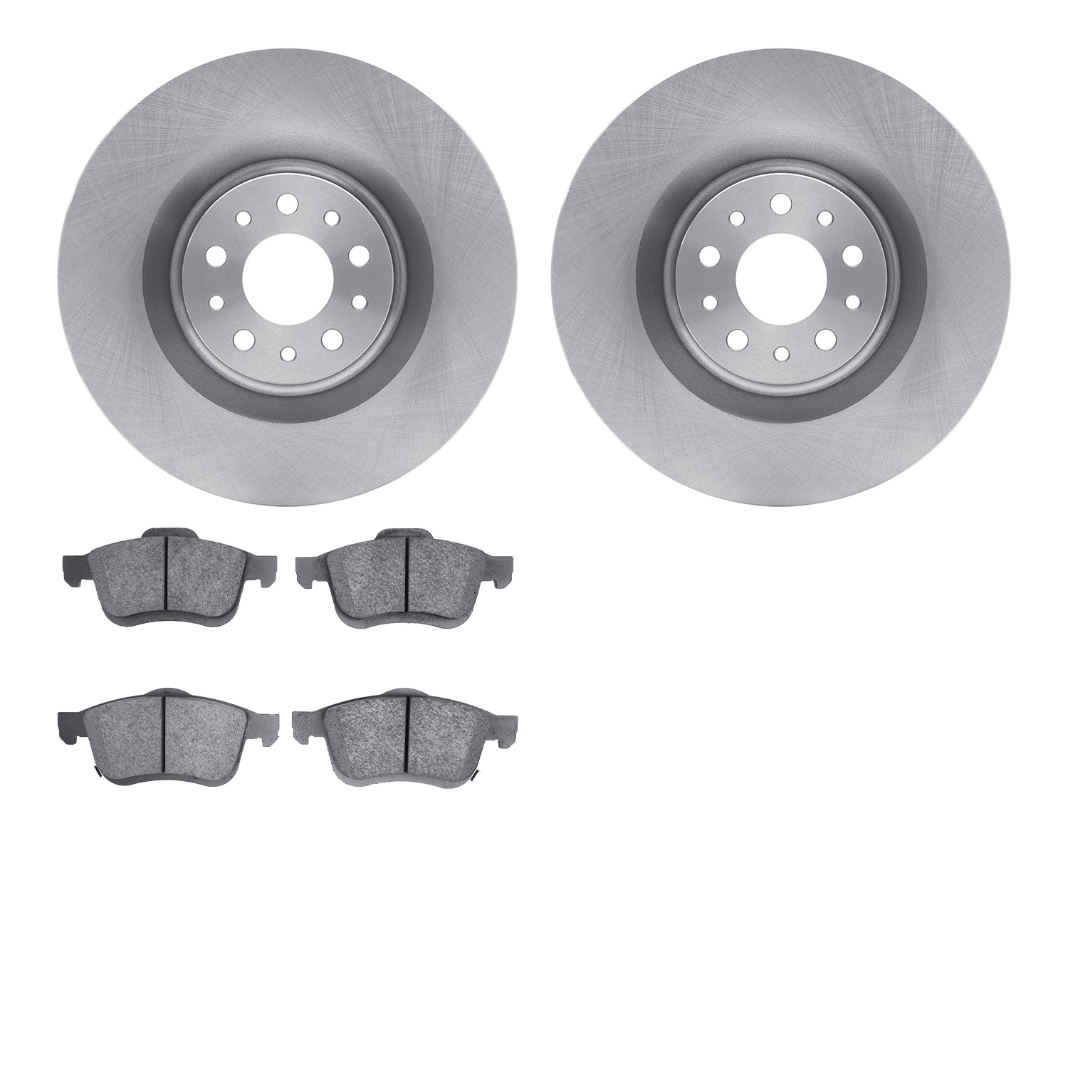 6302-07008 Brake Rotors with 3000-Series Ceramic Brake Pads Kit, 2014-2019 Mopar, Position: Front