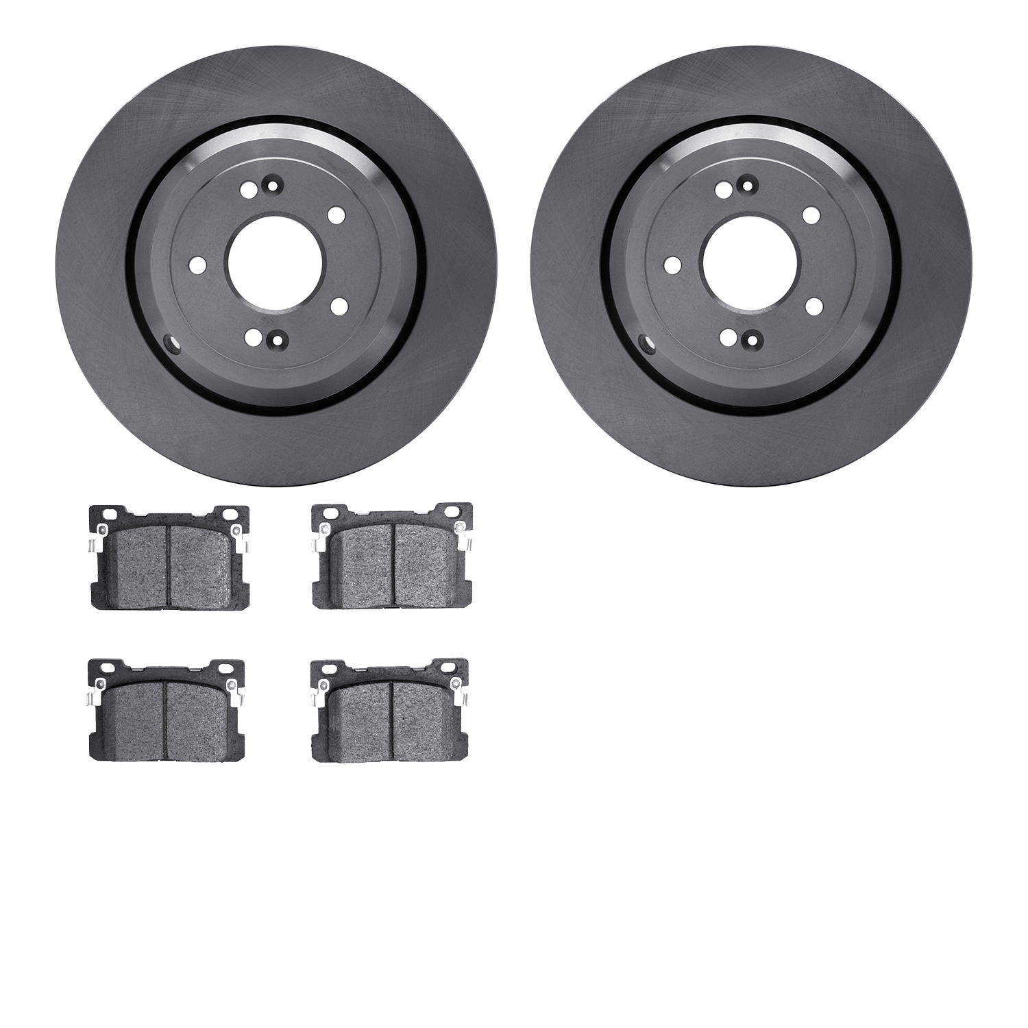 6302-10002 Brake Rotors with 3000-Series Ceramic Brake Pads Kit, 2017-2020 Kia/Hyundai/Genesis, Position: Rear