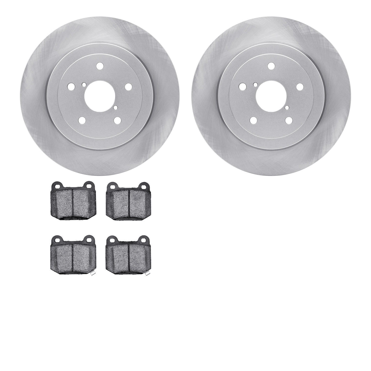 6302-13031 Brake Rotors with 3000-Series Ceramic Brake Pads Kit, 2005-2007 Subaru, Position: Rear