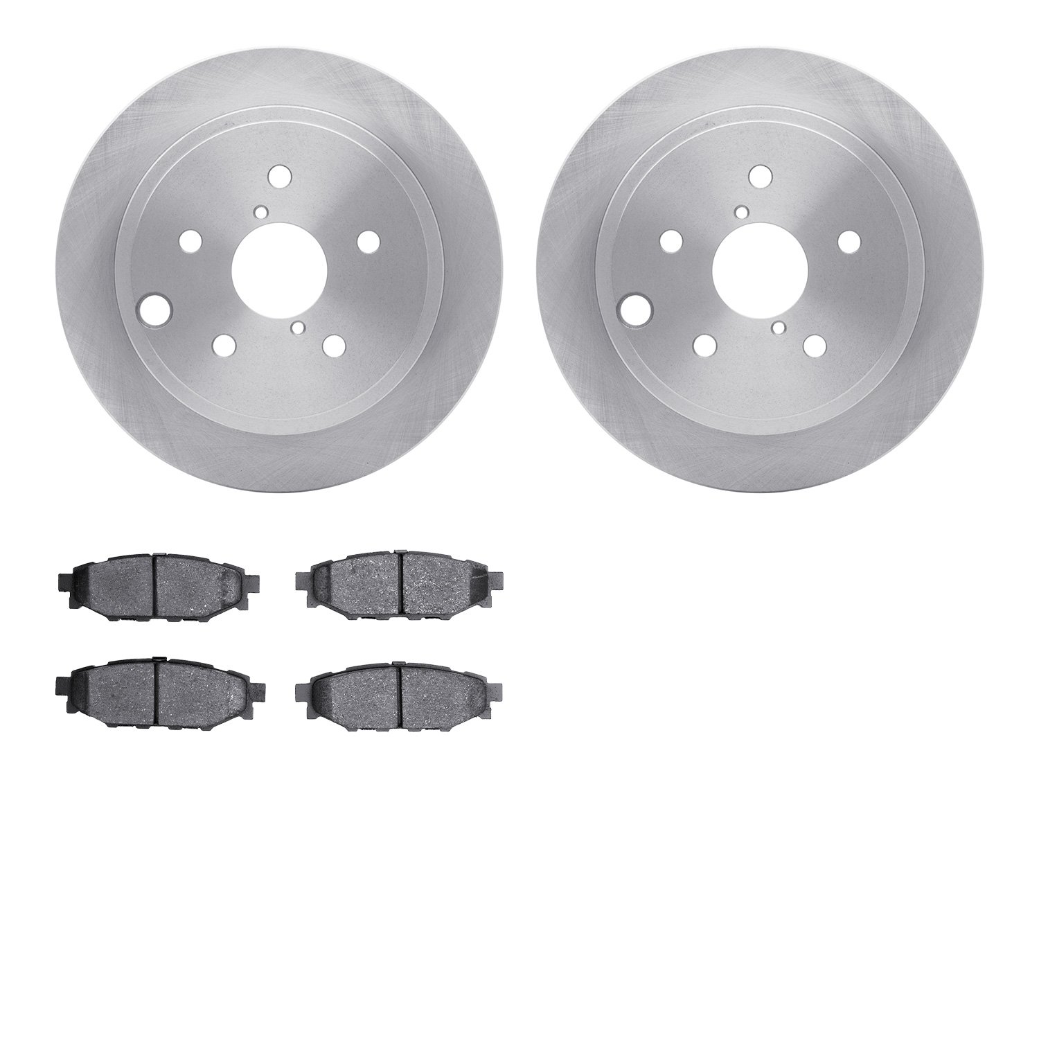 6302-13042 Brake Rotors with 3000-Series Ceramic Brake Pads Kit, 2015-2021 Subaru, Position: Rear