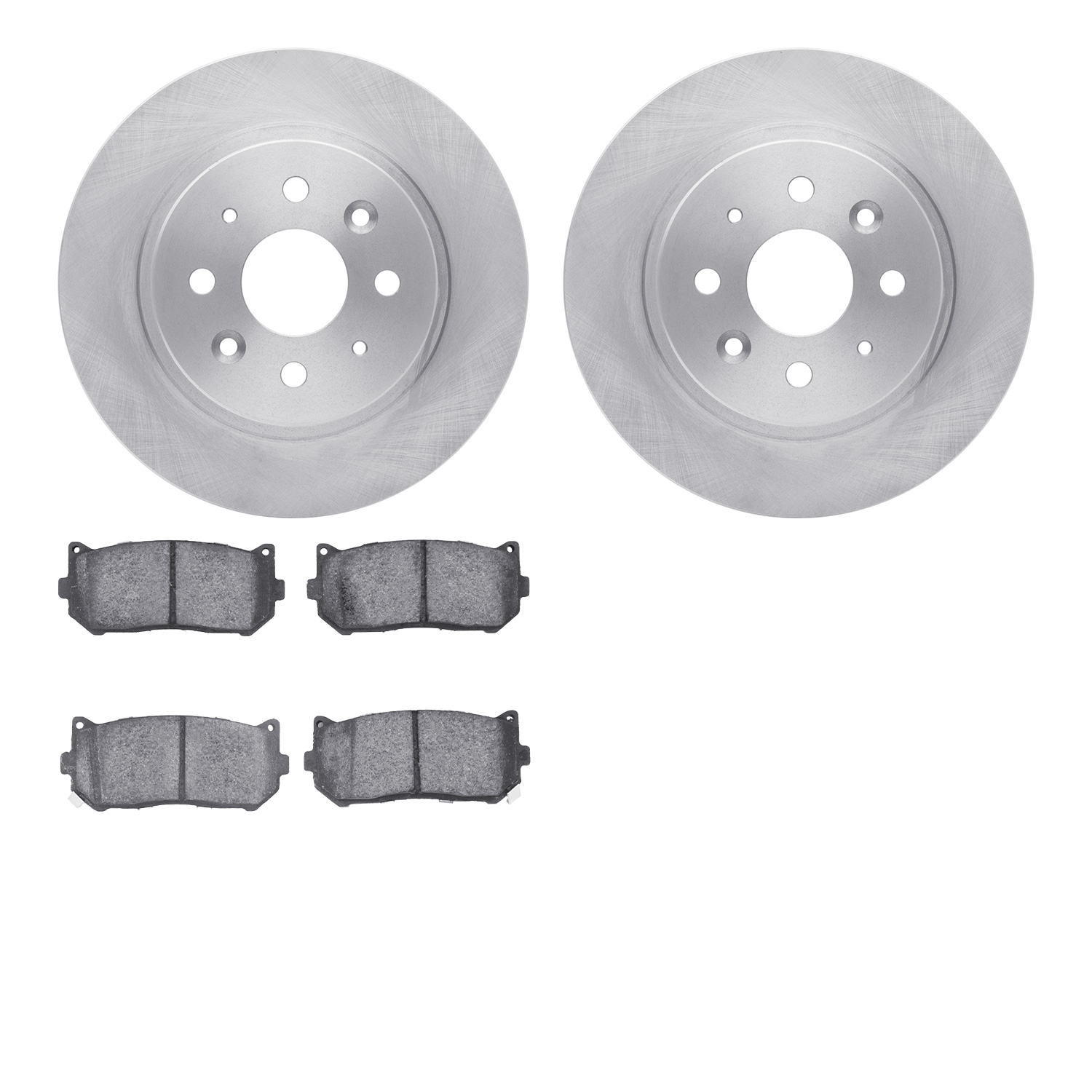 6302-21007 Brake Rotors with 3000-Series Ceramic Brake Pads Kit, 1998-2003 Kia/Hyundai/Genesis, Position: Rear