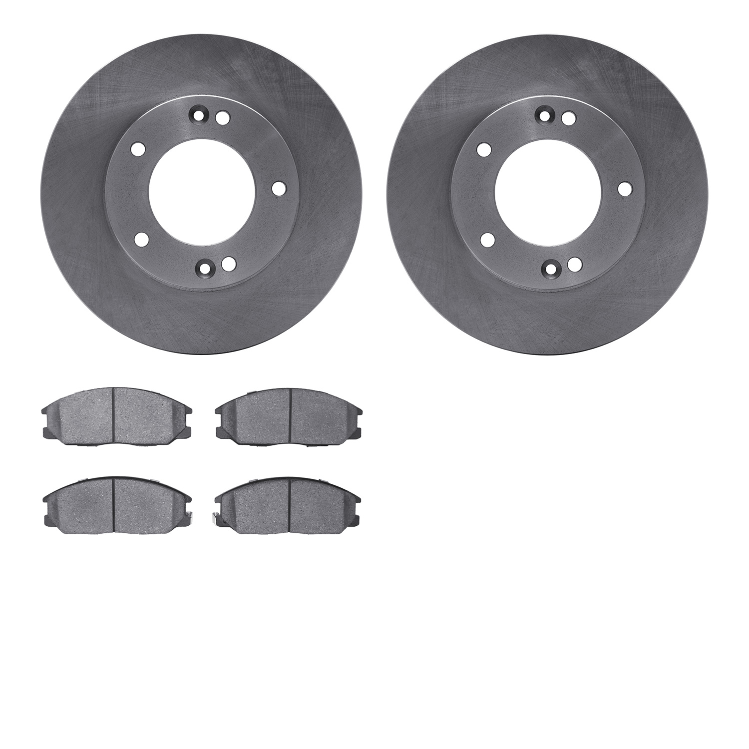 6302-21009 Brake Rotors with 3000-Series Ceramic Brake Pads Kit, 2003-2006 Kia/Hyundai/Genesis, Position: Front