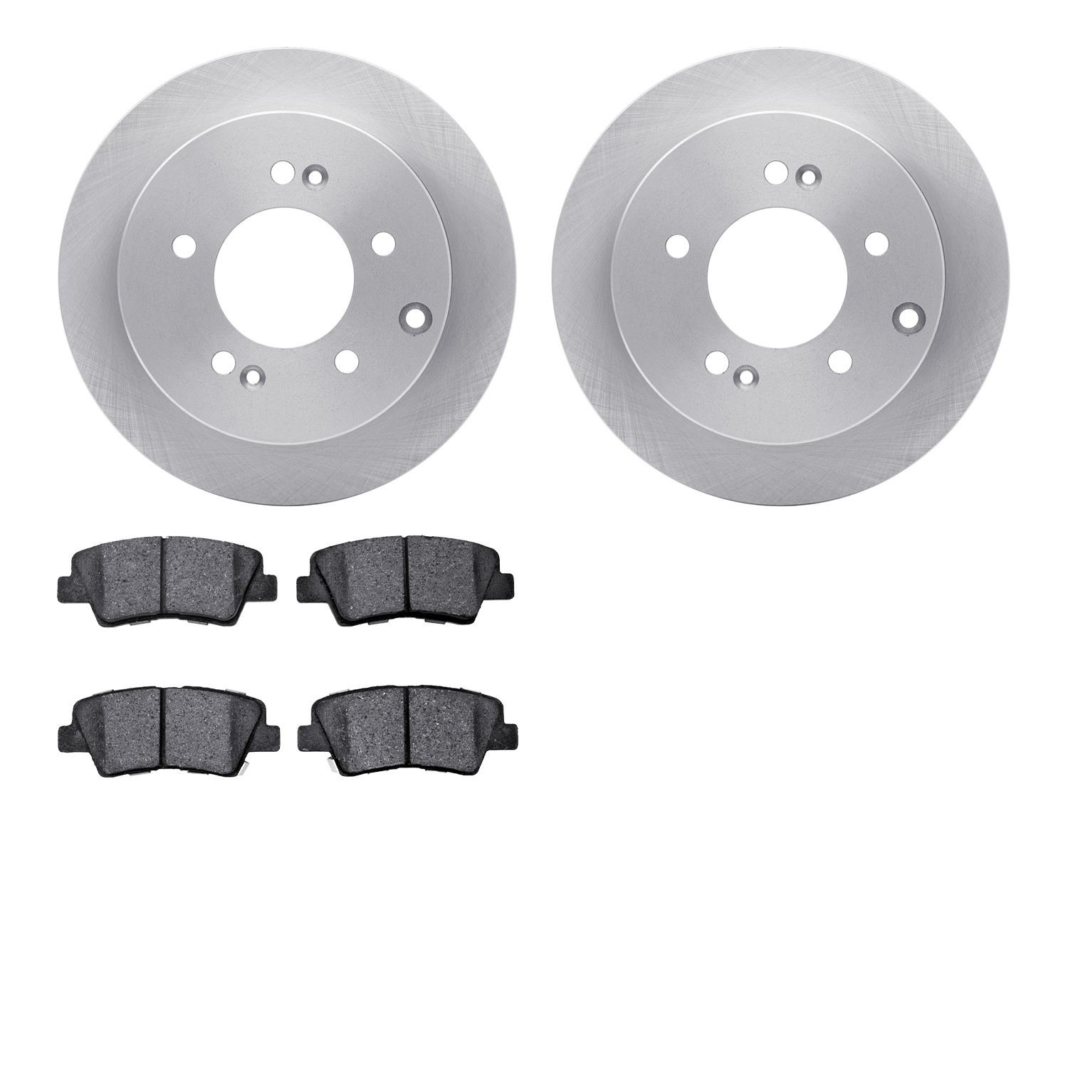 6302-21028 Brake Rotors with 3000-Series Ceramic Brake Pads Kit, 2010-2013 Kia/Hyundai/Genesis, Position: Rear