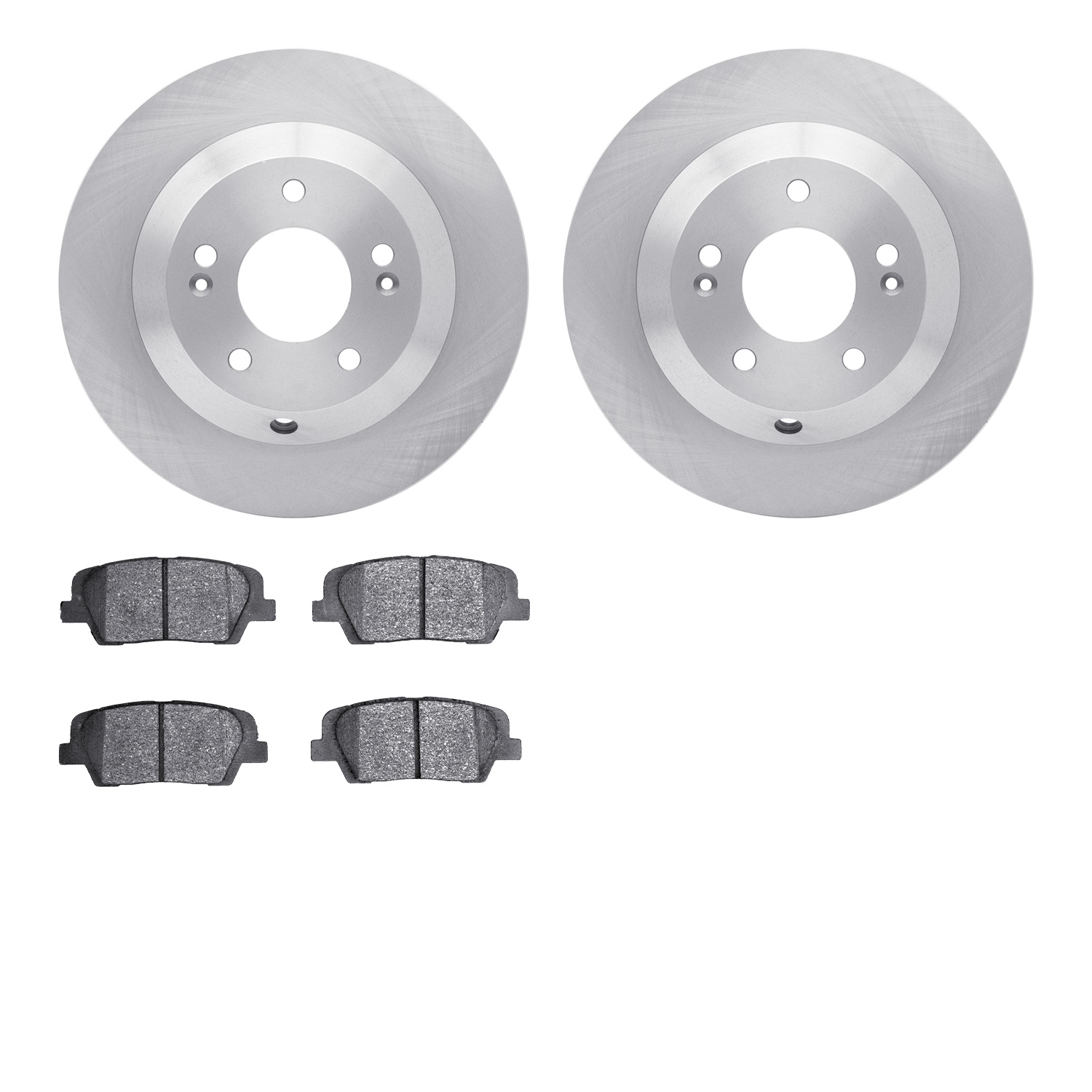 6302-21042 Brake Rotors with 3000-Series Ceramic Brake Pads Kit, 2015-2020 Kia/Hyundai/Genesis, Position: Rear