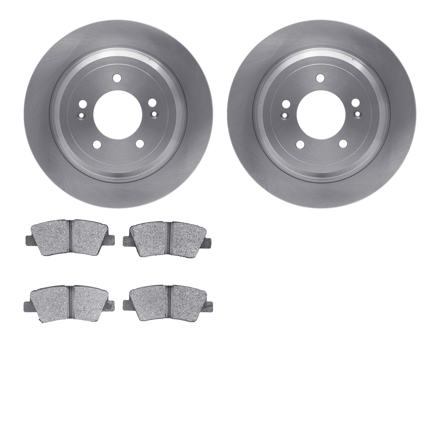 6302-21047 Brake Rotors with 3000-Series Ceramic Brake Pads Kit, Fits Select Kia/Hyundai/Genesis, Position: Rear