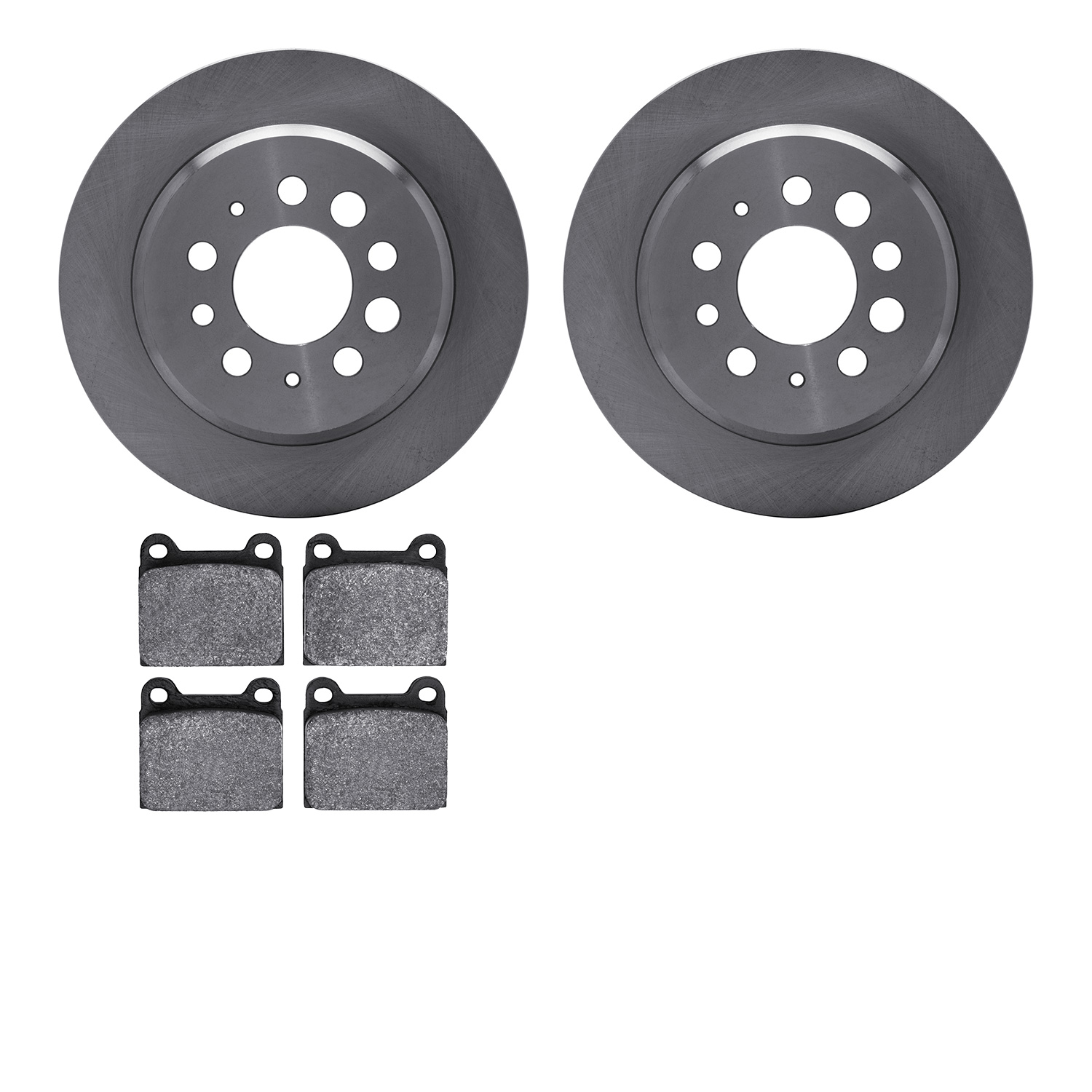 6302-27004 Brake Rotors with 3000-Series Ceramic Brake Pads Kit, 1967-1974 Volvo, Position: Rear