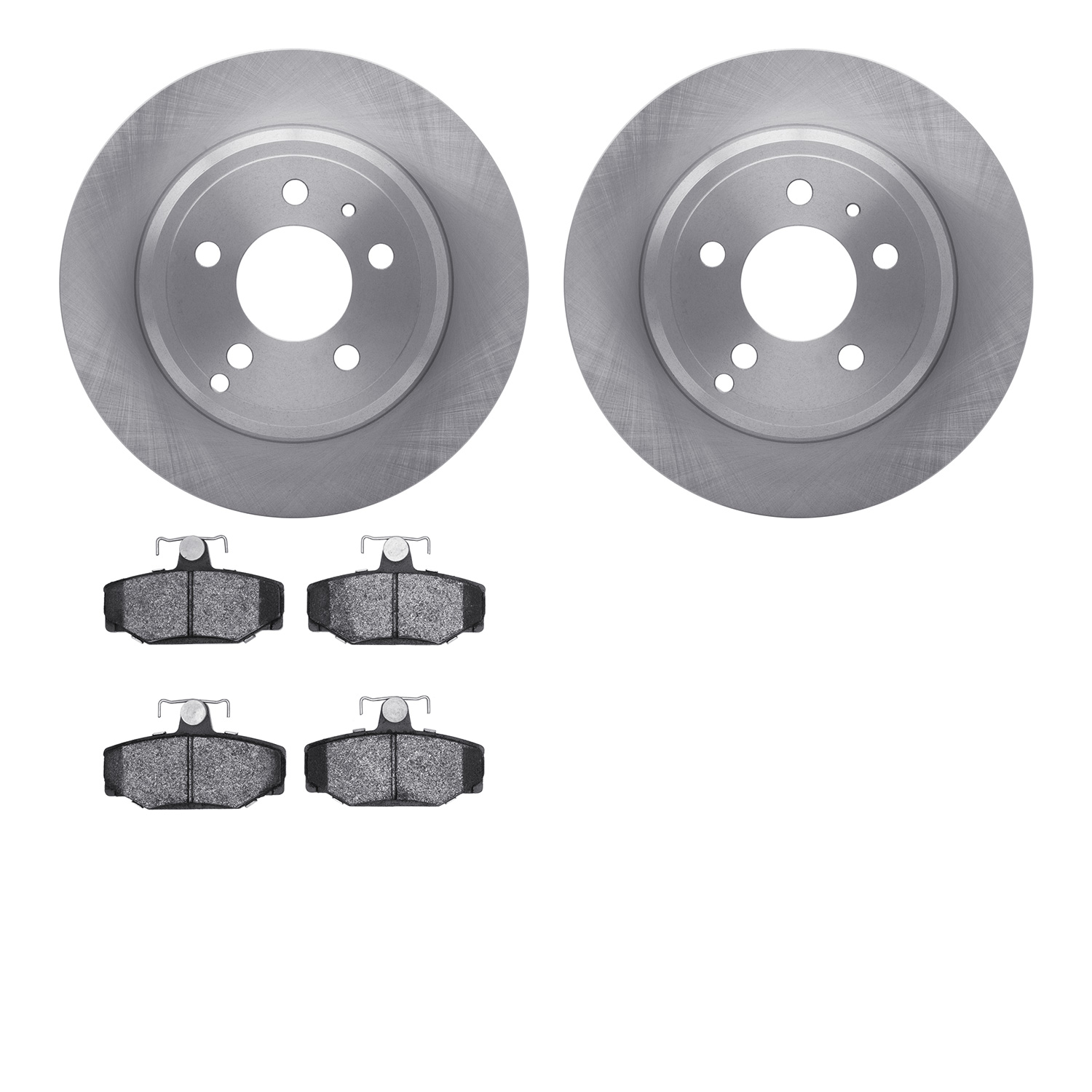 6302-27027 Brake Rotors with 3000-Series Ceramic Brake Pads Kit, 1996-1997 Volvo, Position: Rear