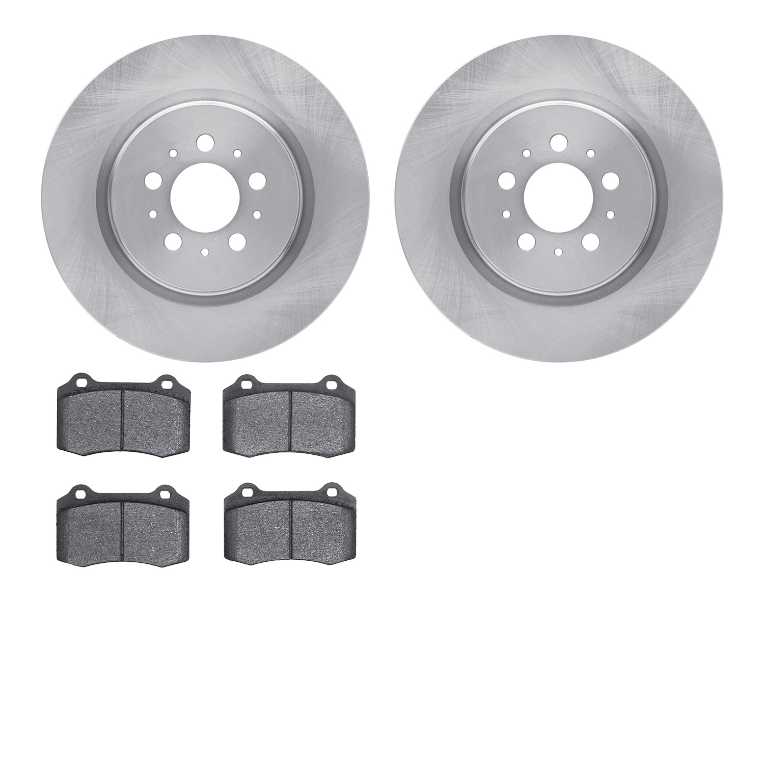 6302-27043 Brake Rotors with 3000-Series Ceramic Brake Pads Kit, 2004-2007 Volvo, Position: Rear