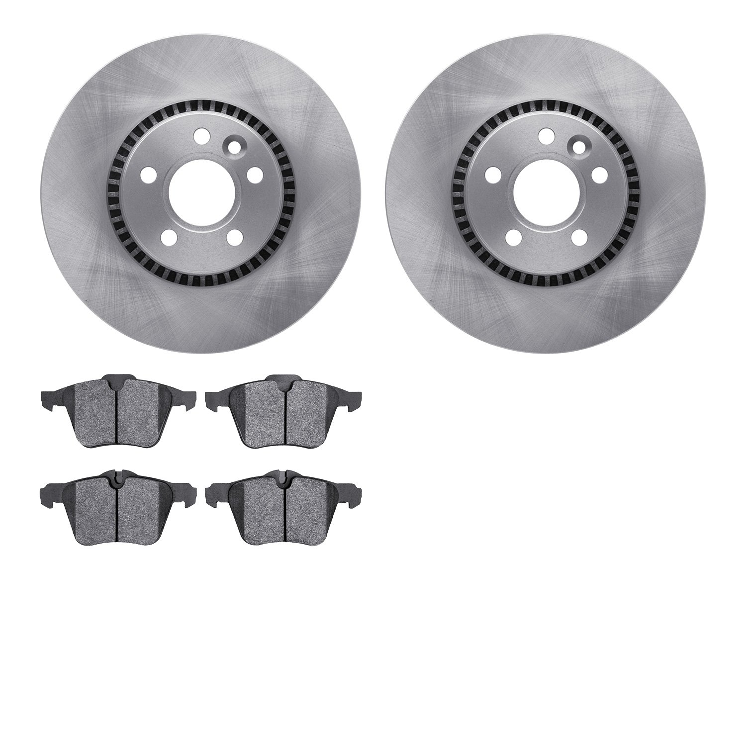 6302-27058 Brake Rotors with 3000-Series Ceramic Brake Pads Kit, 2007-2018 Volvo, Position: Front