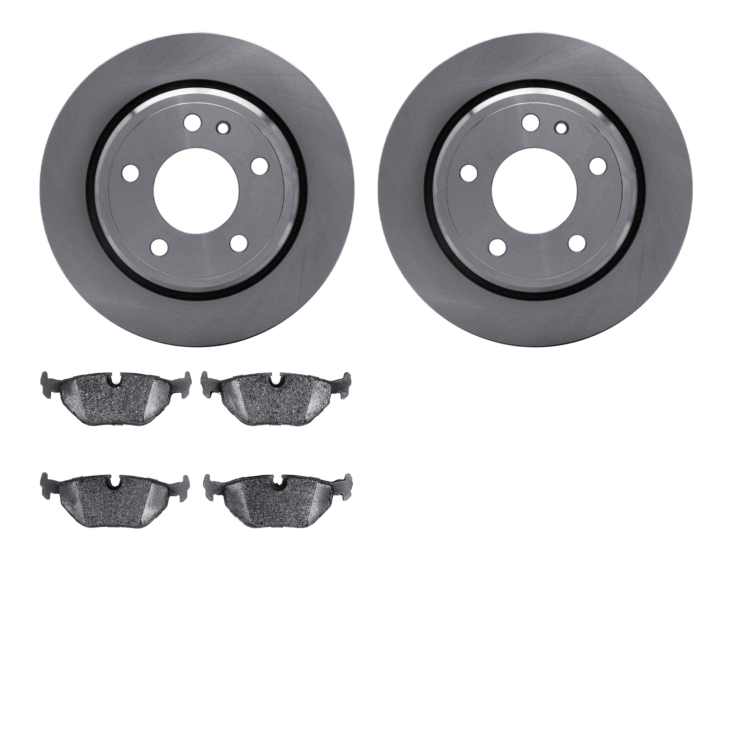 6302-31027 Brake Rotors with 3000-Series Ceramic Brake Pads Kit, 1988-1994 BMW, Position: Rear