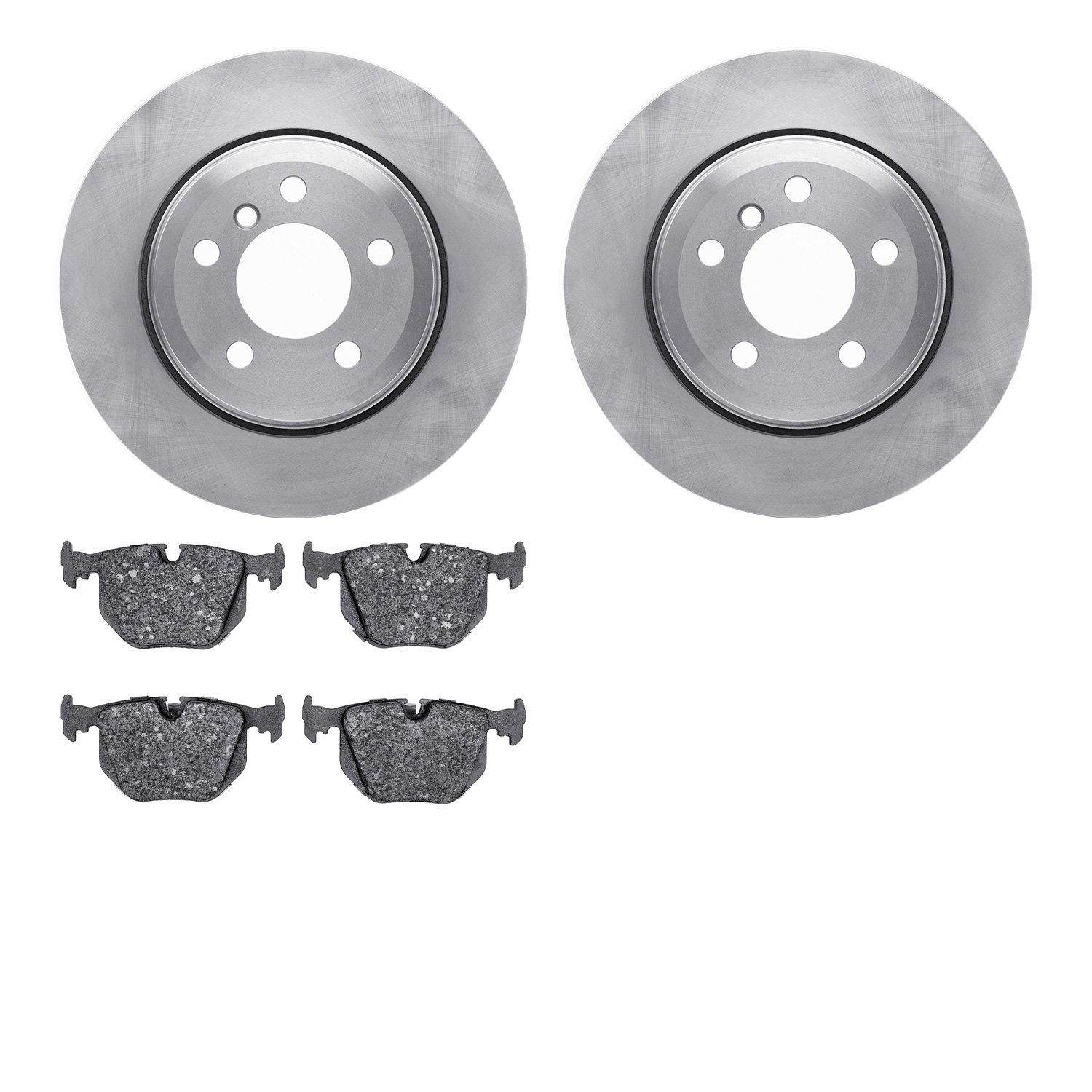 6302-31054 Brake Rotors with 3000-Series Ceramic Brake Pads Kit, 2004-2010 BMW, Position: Rear