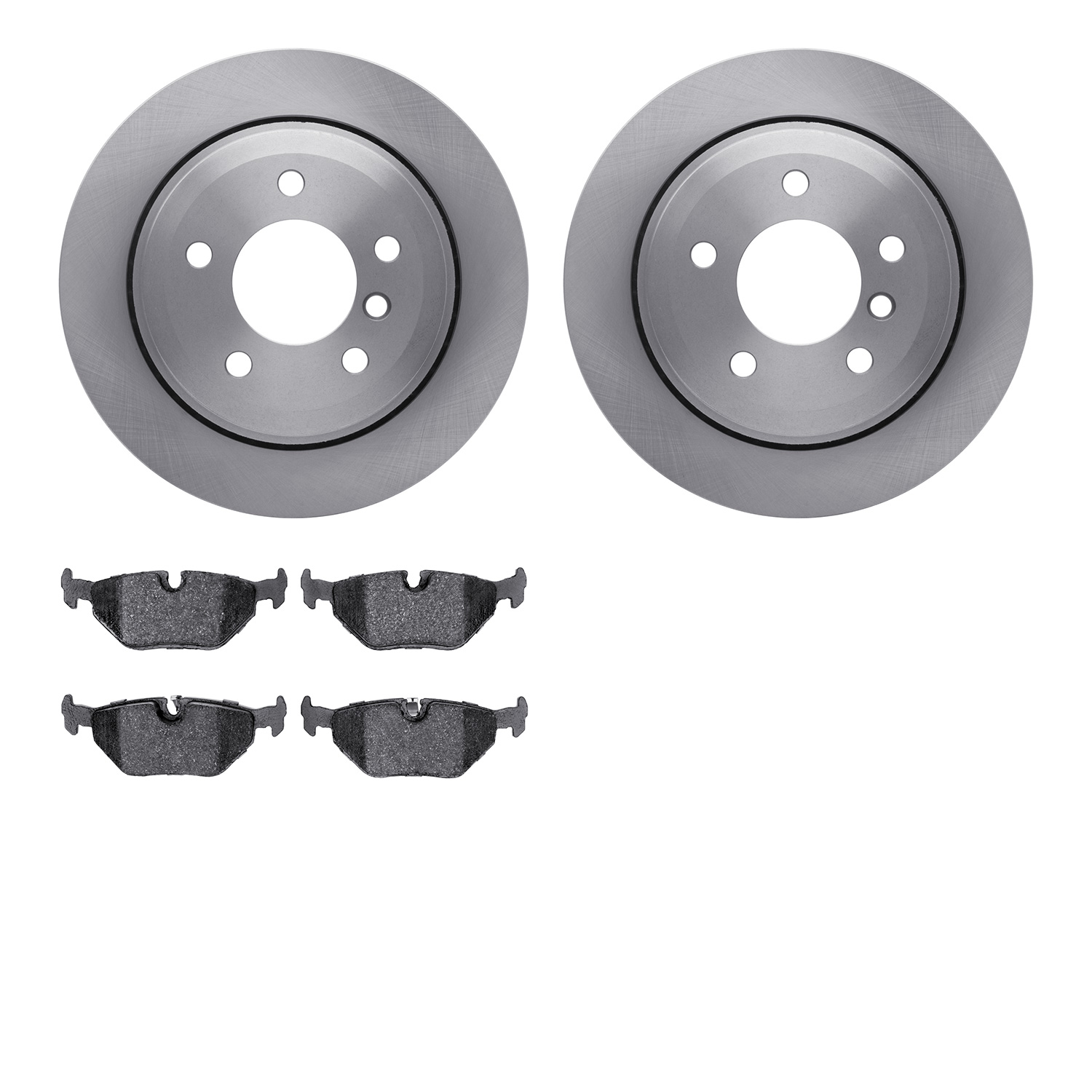 6302-31063 Brake Rotors with 3000-Series Ceramic Brake Pads Kit, 2001-2005 BMW, Position: Rear