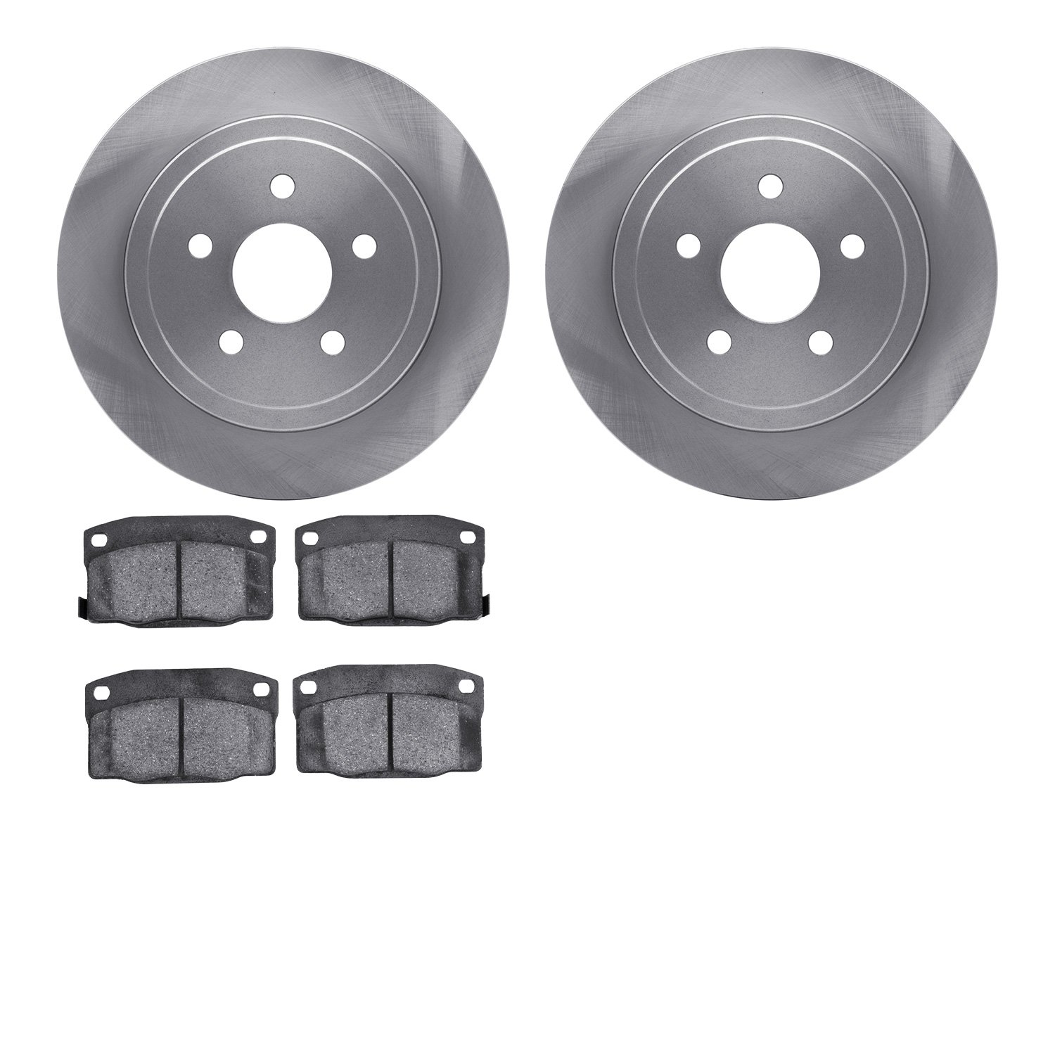 6302-39013 Brake Rotors with 3000-Series Ceramic Brake Pads Kit, 1988-1989 GM, Position: Rear